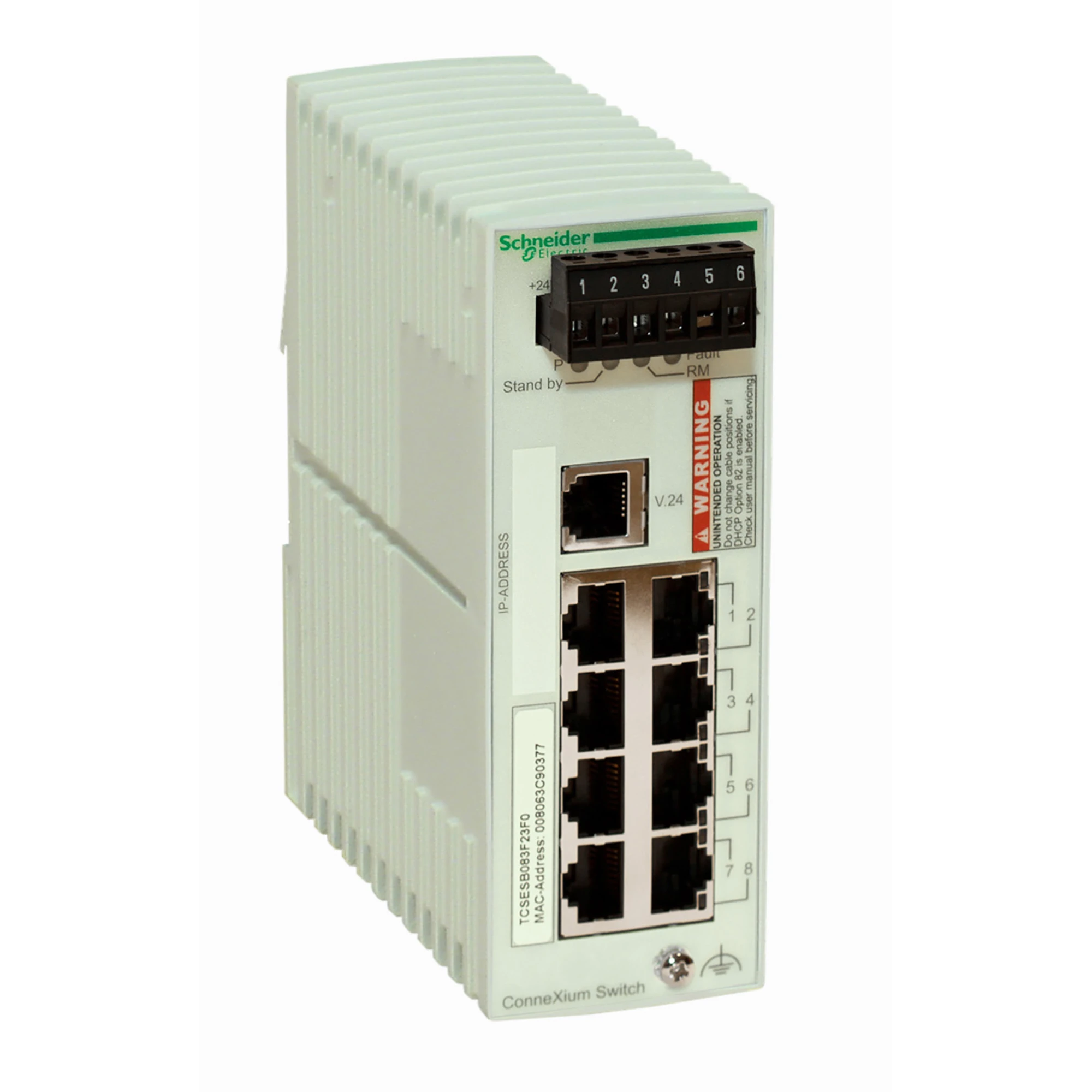 Schneider Electric TCSESB083F23F0 ConneXium Basic Managed Switch - 8 Ports for Copper (8TX 10/100 Mbps) (img_001) Schneider Electric TCSESB083F23F0 ConneXium Basic Managed Switch - 8 Ports for Copper (8TX 10/100 Mbps) (img_001)