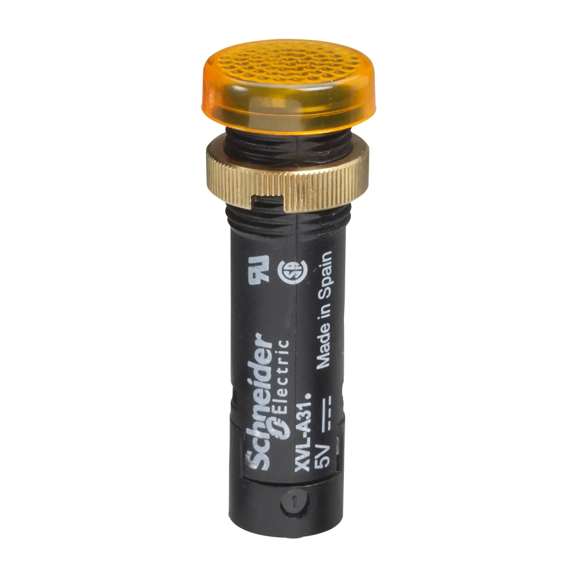Schneider Electric XVLA345 Pilot light, Harmony XVL, 12mm, yellow, protected LED, 48V DC, thread connection (img_002)