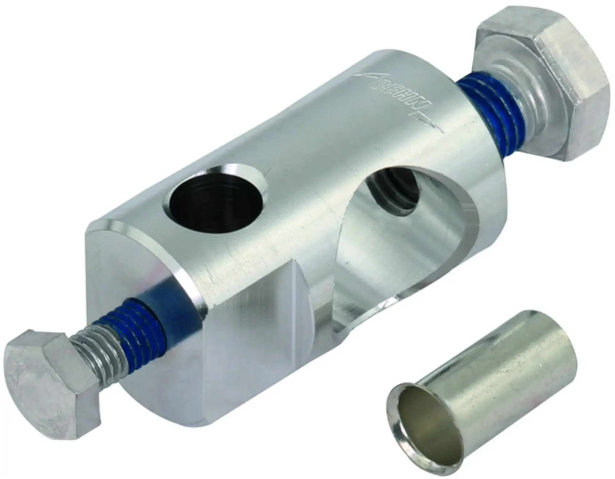 Dehn 105229 Fixing bolt Alu with 1 bore each 11mm and 23mm and threaded screws (img_001)