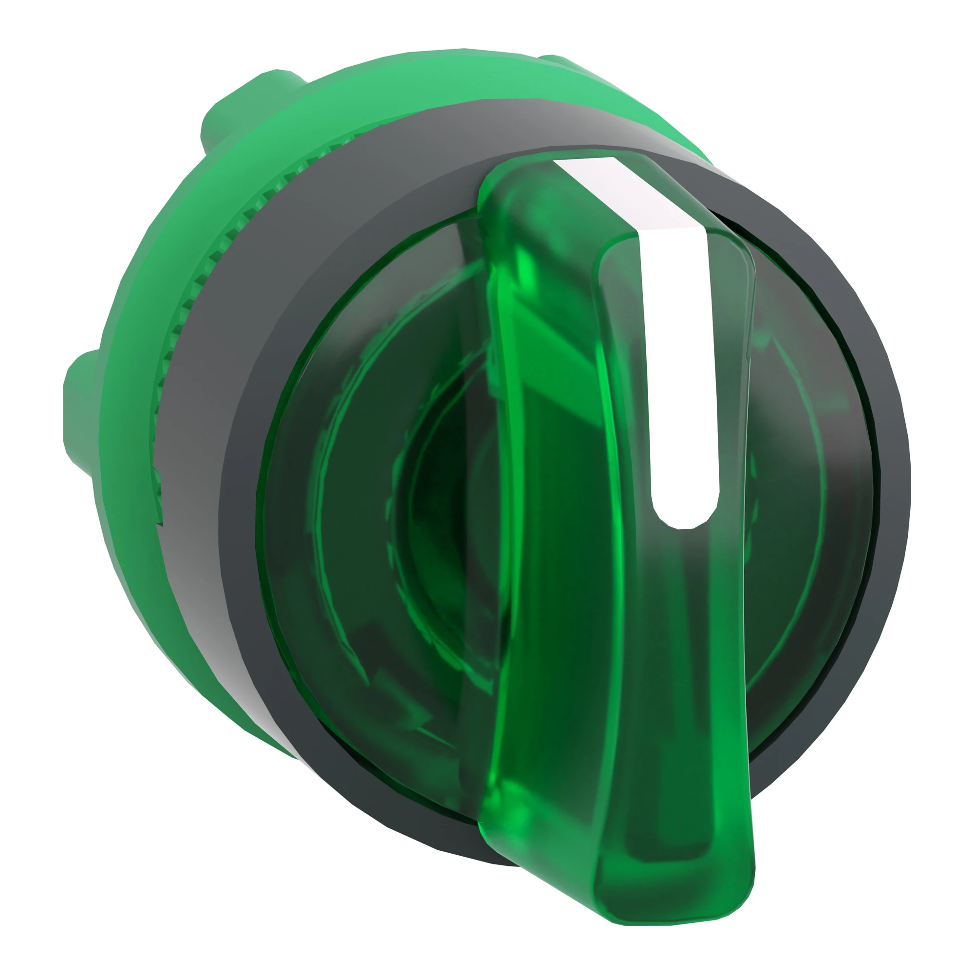 Schneider Electric ZB5AK1533 Illuminated selector switch, front element, Harmony XB5, plastic, 22mm, green, for universal LED, 3 positions, center detent (img_001)