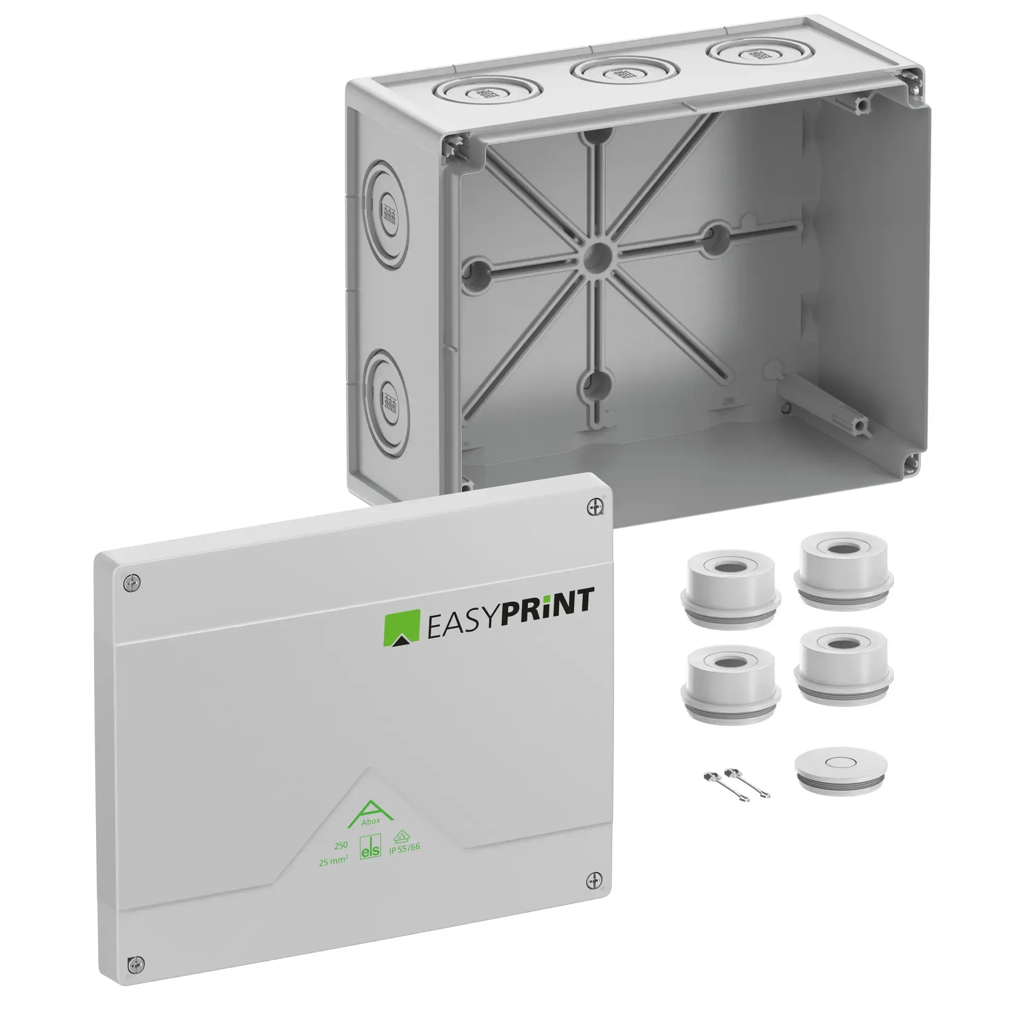 Spelsberg 825400EP Junction box, Type of protection IP55/IP66, max. 25², Impact strength IK07, Protection class II, Ui 1000V AC, Ui 1000V DC, DLG, VDE, Halogen free (img_001)