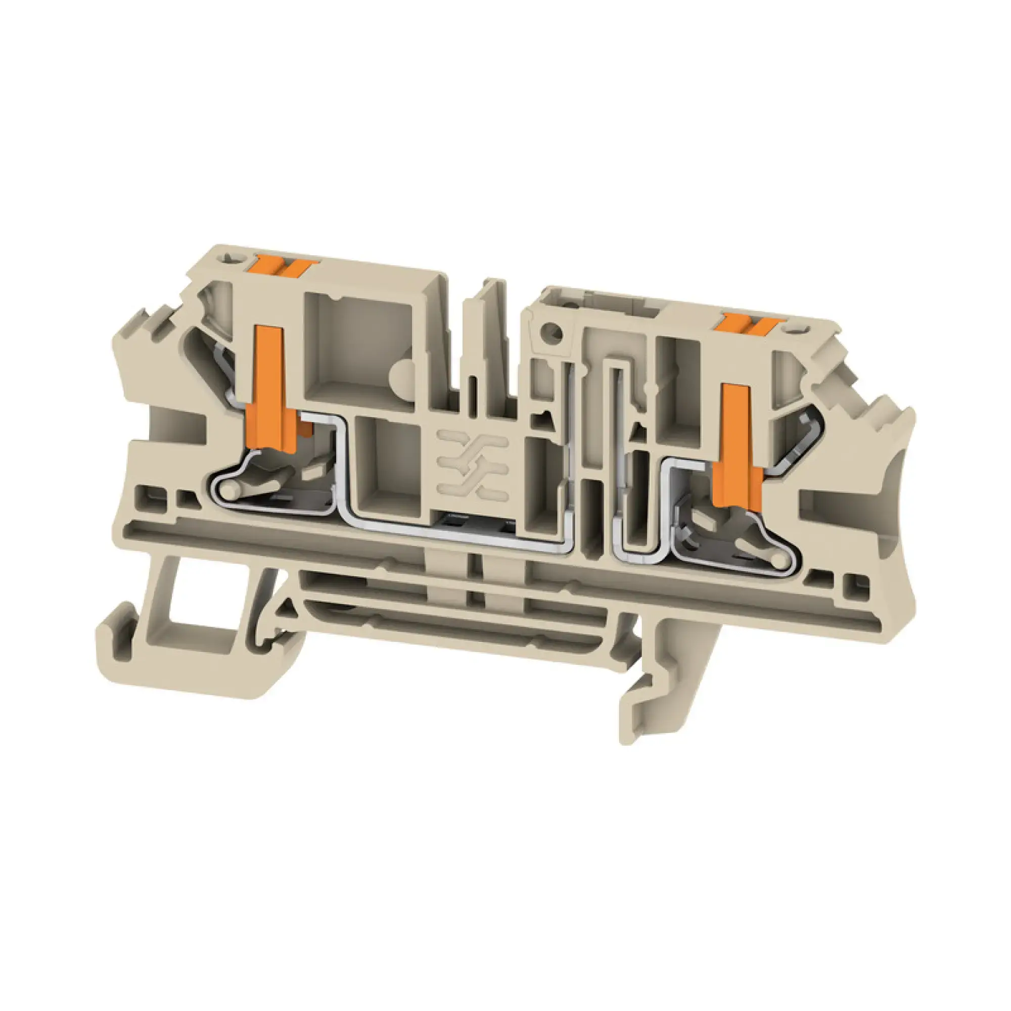 Weidmüller 2898760000 Test-disconnect terminal, PUSH IN, dark beige, 4 mm², 20 A, 500 V, Number of connections: 2, Number of levels: 1 (img_001)