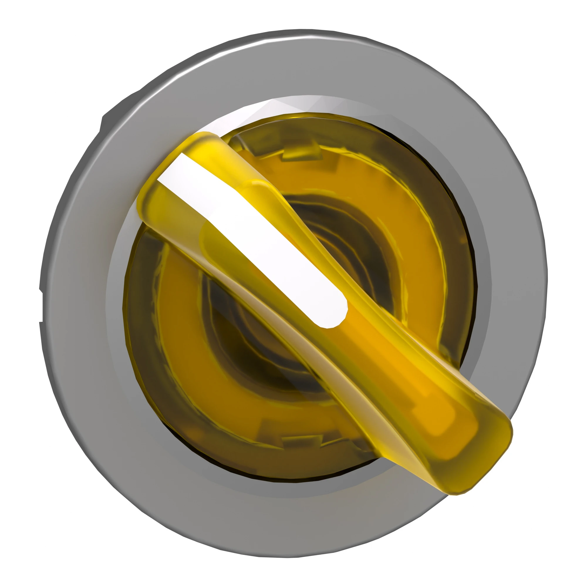 Schneider Electric ZB4FK1483 Illuminated selector switch, front element, Harmony XB4F, metal, 30mm, yellow, for universal LED, 2 positions, momentary (img_001)