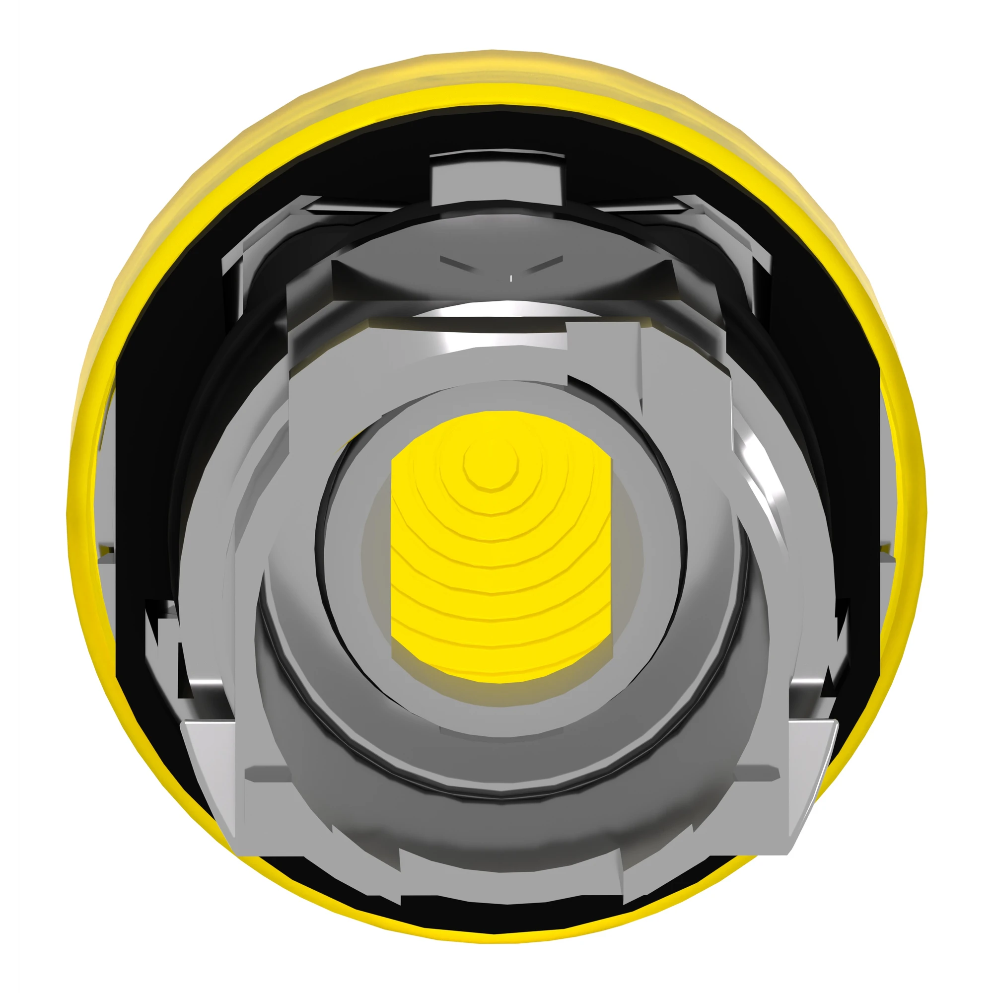 Schneider Electric ZB4BV083S Pilot light, front element, Harmony XB4, metal, 22mm, yellow, for universal LED, ribbed dome (img_002) Schneider Electric ZB4BV083S Pilot light, front element, Harmony XB4, metal, 22mm, yellow, for universal LED, ribbed dome (img_002)