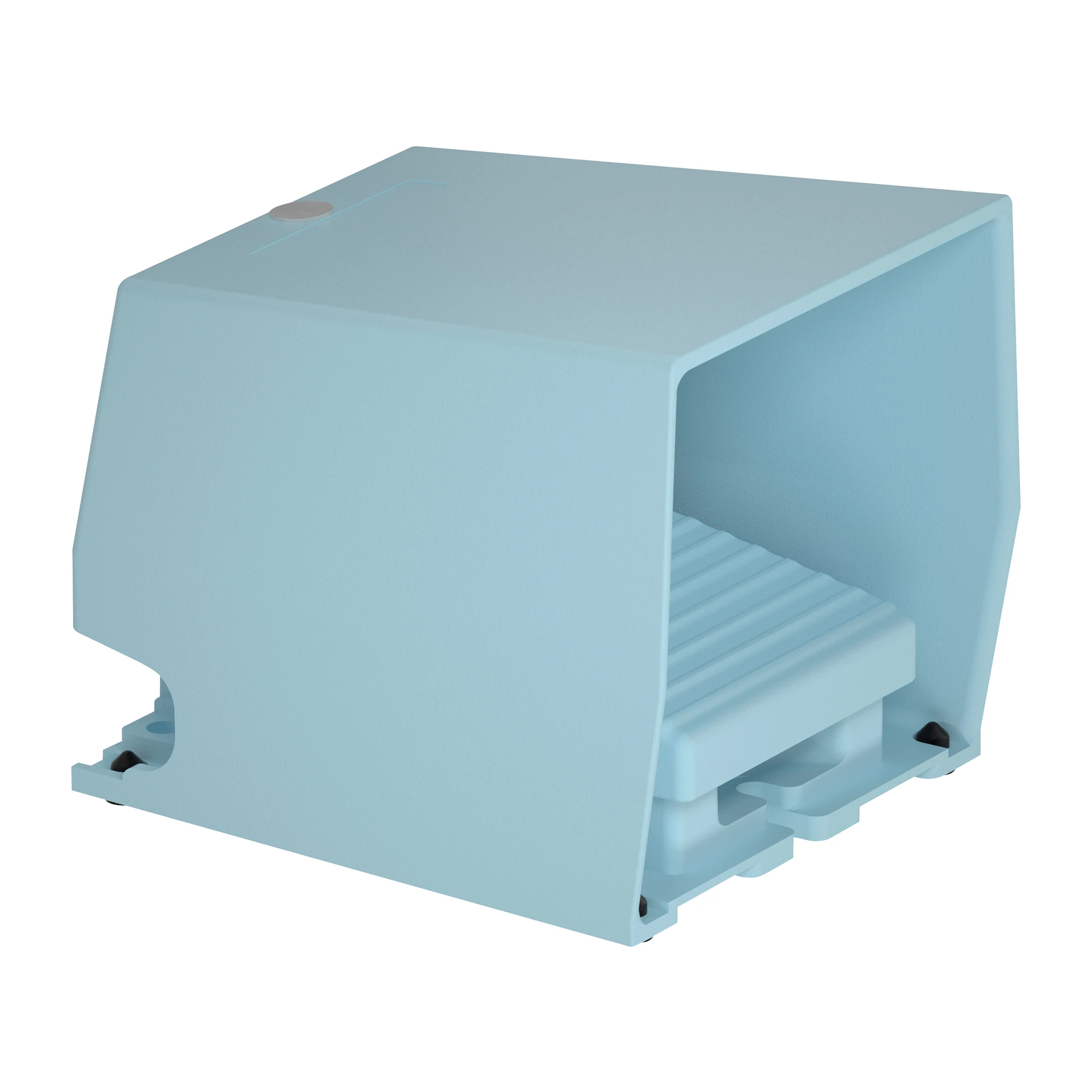 Schneider Electric XPEM510 Foot switch, Harmony XPE, simple, metal, blue, single-stage, 1NO+1NC, IP66, with protective cover, with lock (img_001)