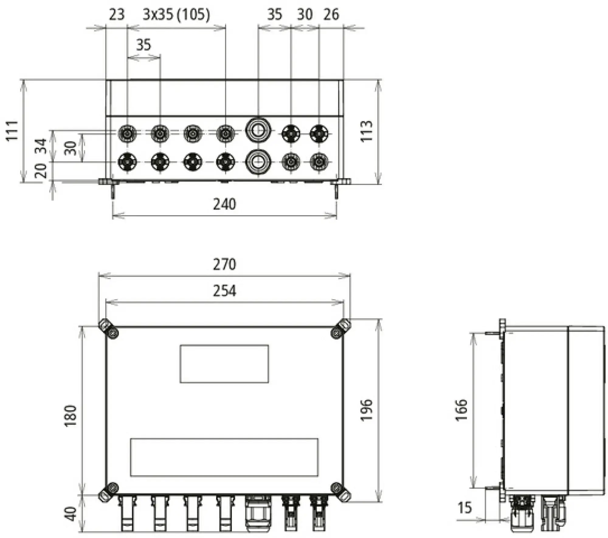 Dehn 900987 T1+2 junction box, IP65 encl. f. PV sys. 2MPPT w. 2 strings each up to 1100V DC (img_002)
