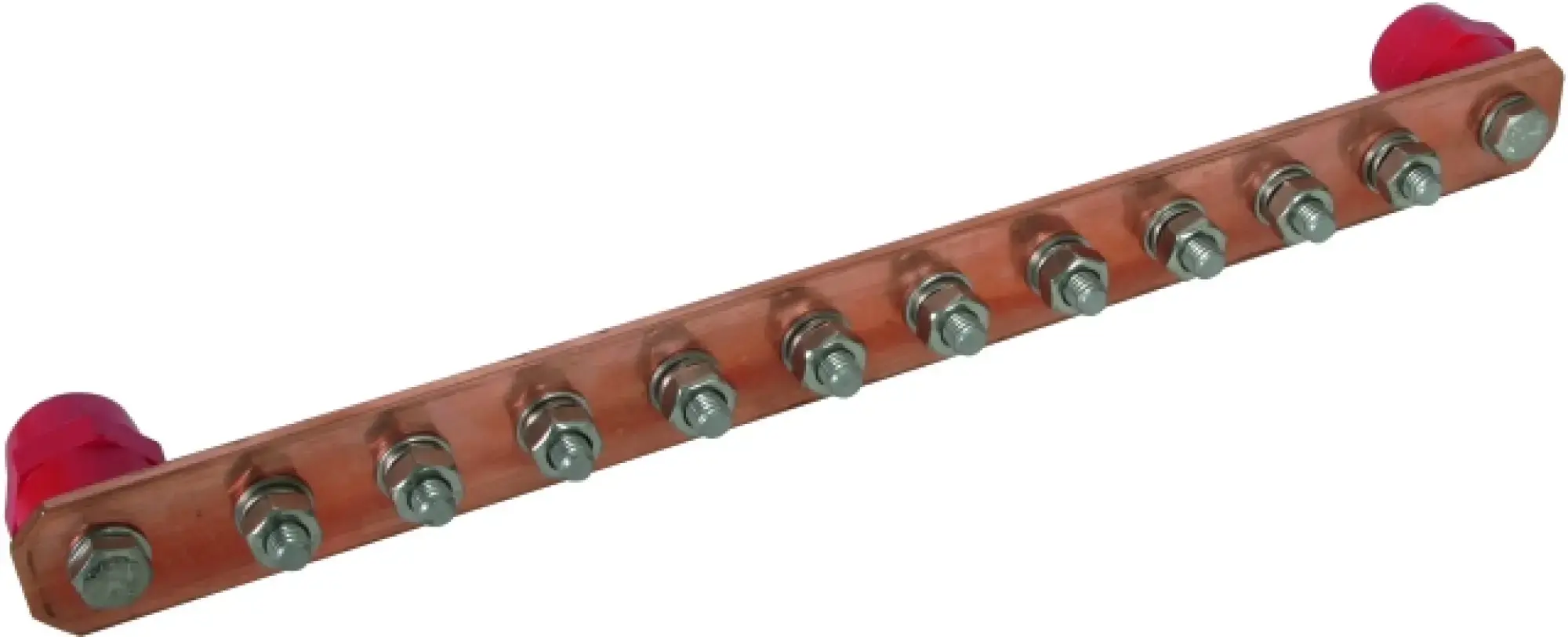 Dehn 472217 Equipotential bonding bar without cover Cu with M10 screws for 10 connections (img_001) Dehn 472217 Equipotential bonding bar without cover Cu with M10 screws for 10 connections (img_001)