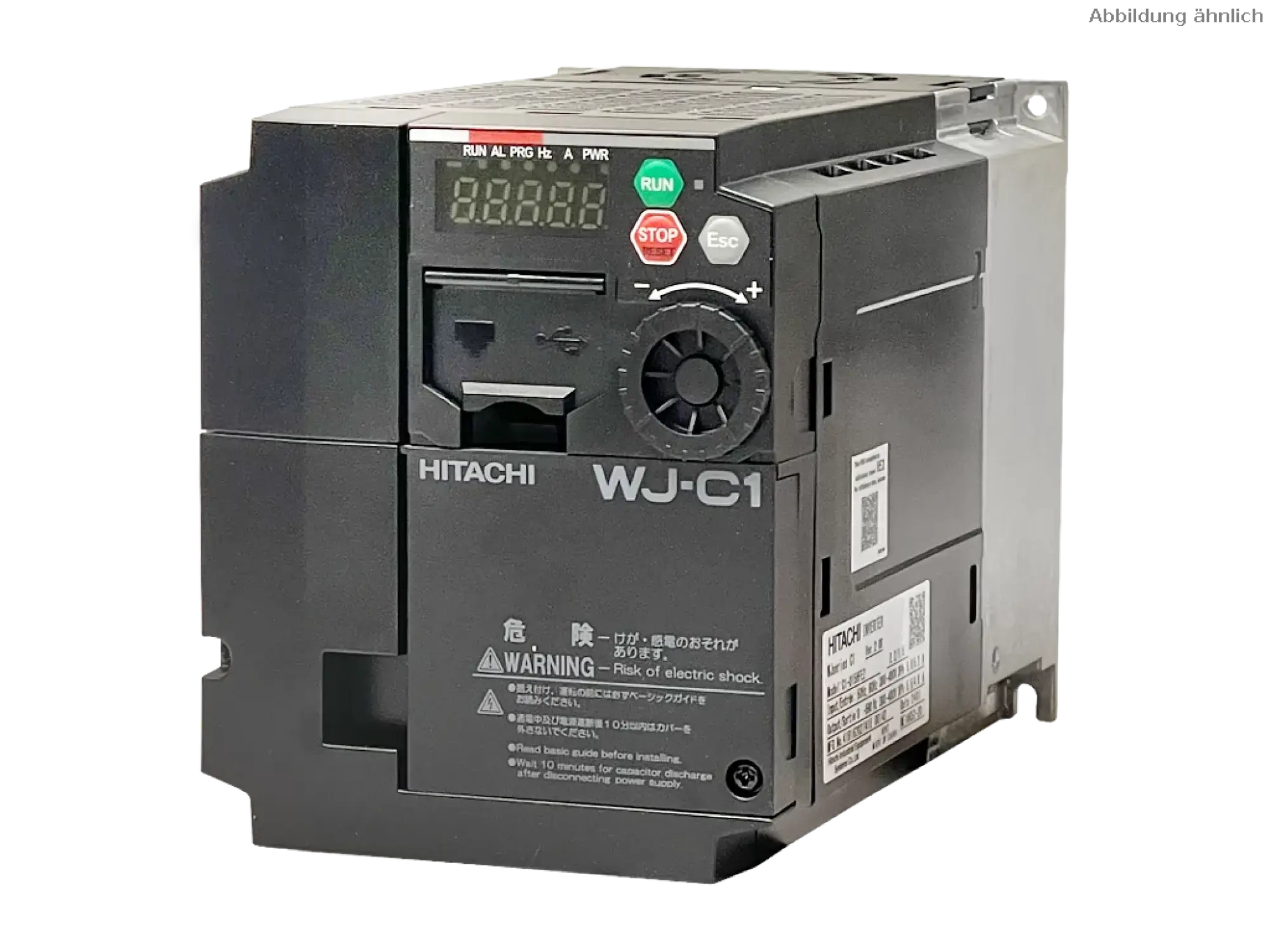 Hitachi C1-007SFE2 Frequency inverter / 1-ph 200-240V / 50-60Hz / 1.1kW HD / 1.5kW ND / 5.0A HD / 6.0A ND / U/f and vector control / IP20 / STO / brake chopper / PID controller / PM motor controller / 87Hz characteristic / PLC functionality... (img_001)
