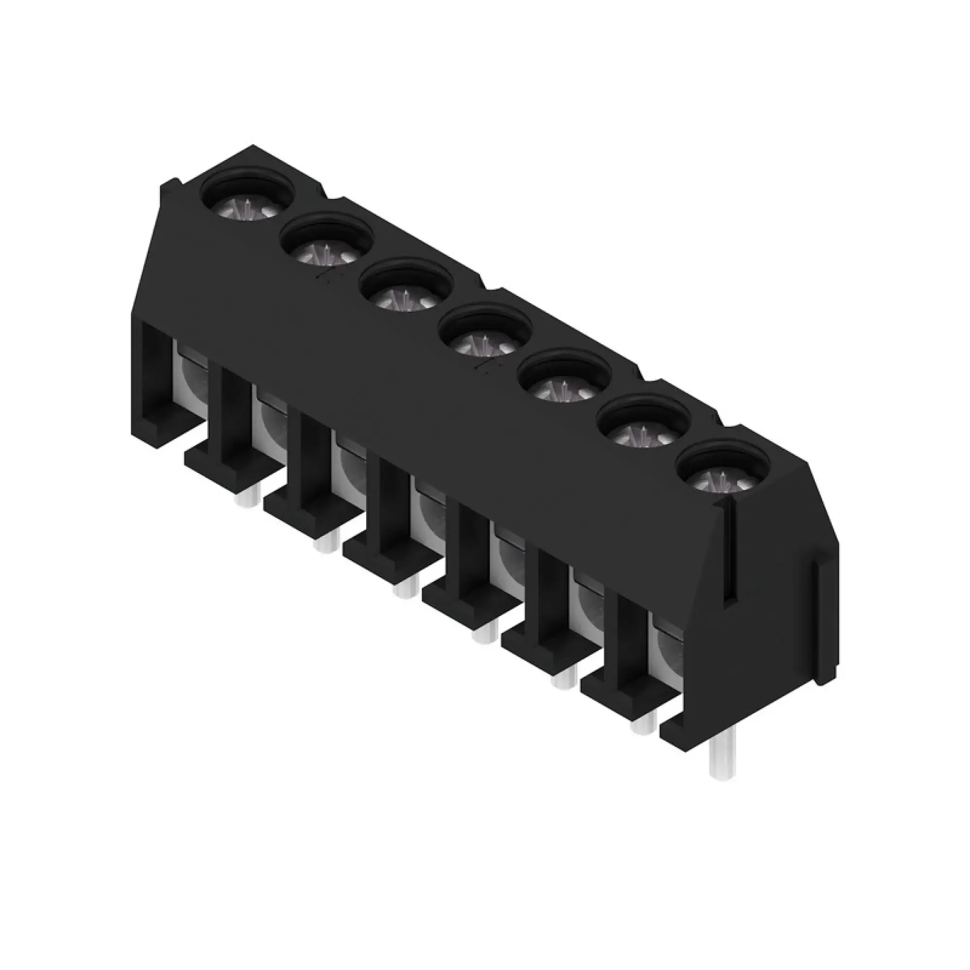Weidmüller 1811230000 PCB terminal, 160 V, 17.5 A, Pitch in mm: 3.50, 1.5 mm², Number of poles: 7, Pressure clamp connection, THT solder connection, 90°, Box (img_001)