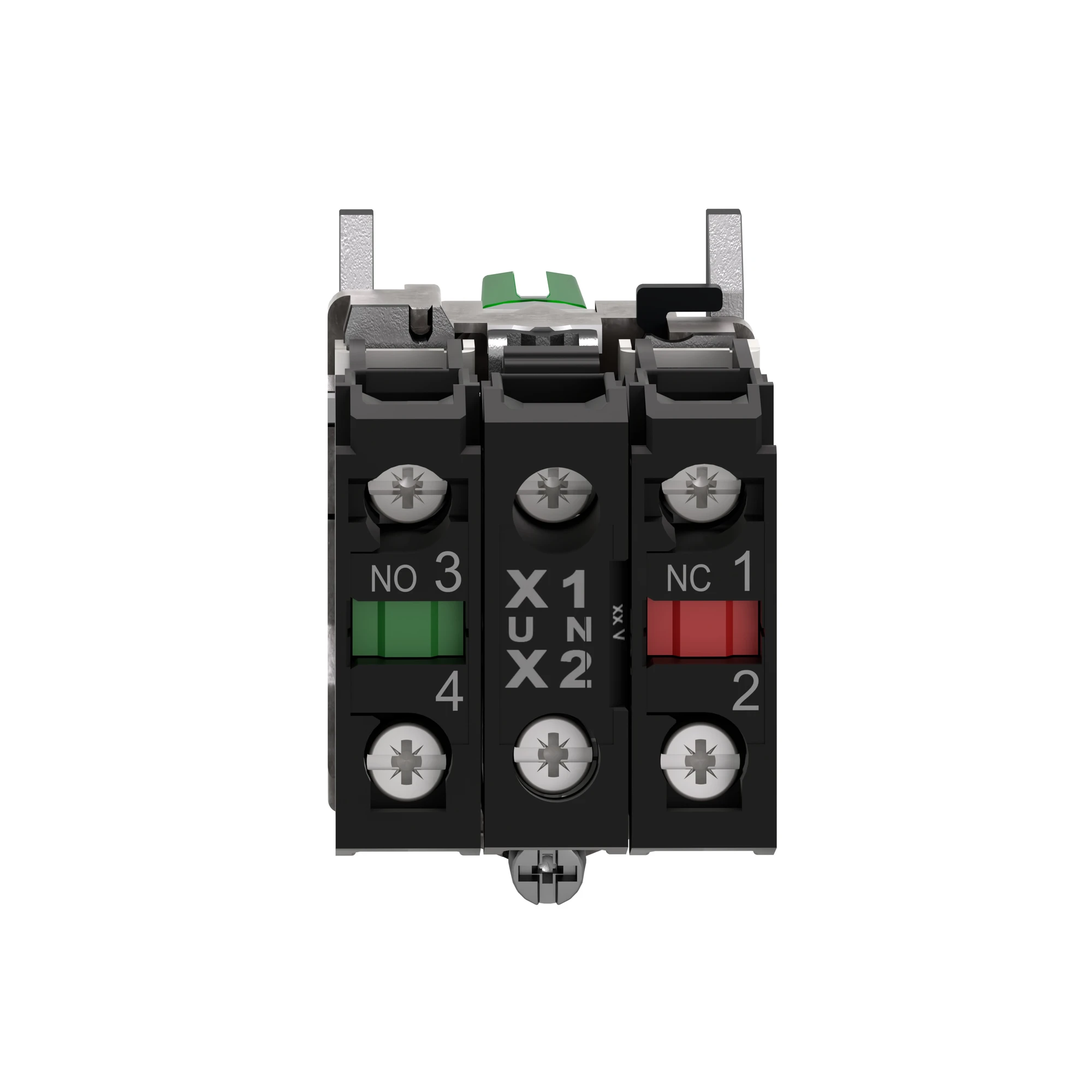 Schneider Electric XB4BK133B5 Illuminated selector switch, Harmony XB4, metal, 22mm, green, universal LED, 3 positions, 1NO+1NC, 24V ACDC (img_002)