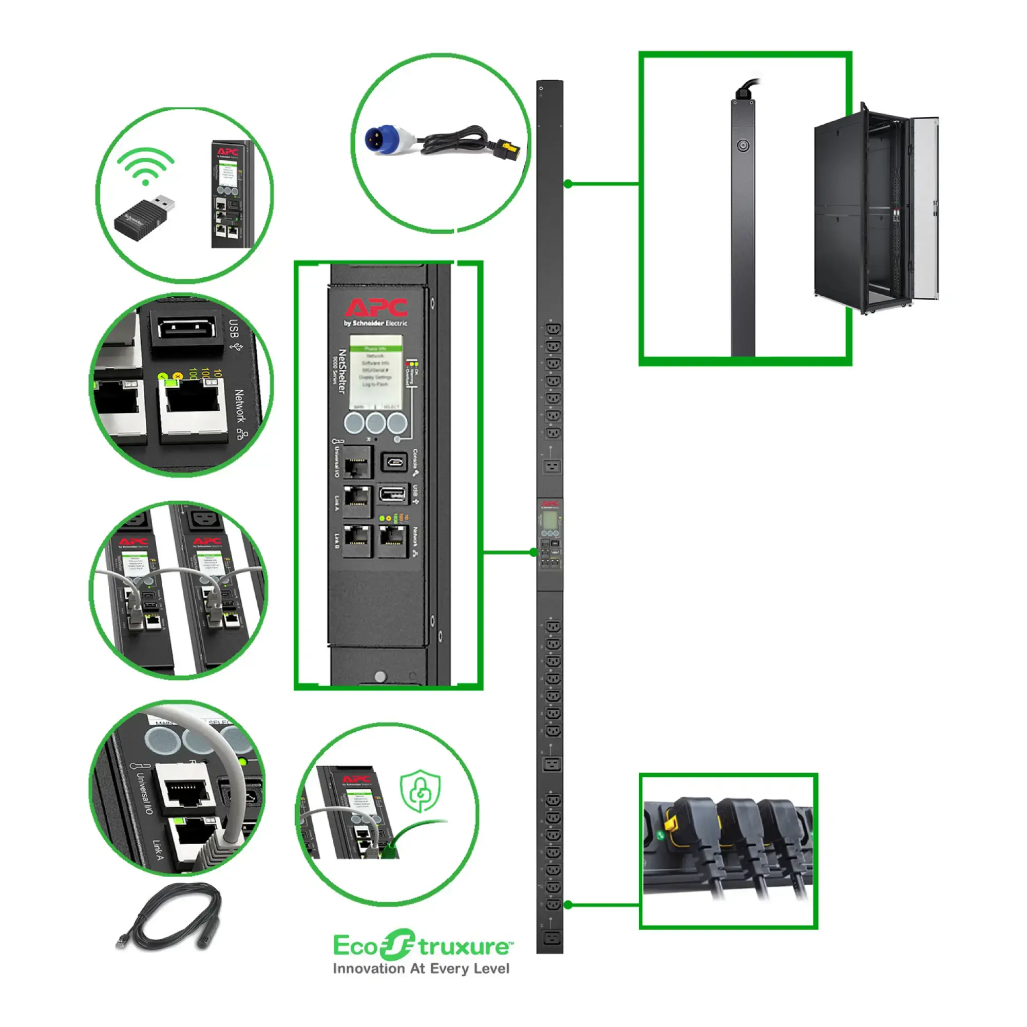 APC APDU9959EU3 APC Rack PDU 9000 Switched, Null HE, 16A, 230V, (21) C13 + (3) C19, IEC309 Cord (img_002) APC APDU9959EU3 APC Rack PDU 9000 Switched, Null HE, 16A, 230V, (21) C13 + (3) C19, IEC309 Cord (img_002)