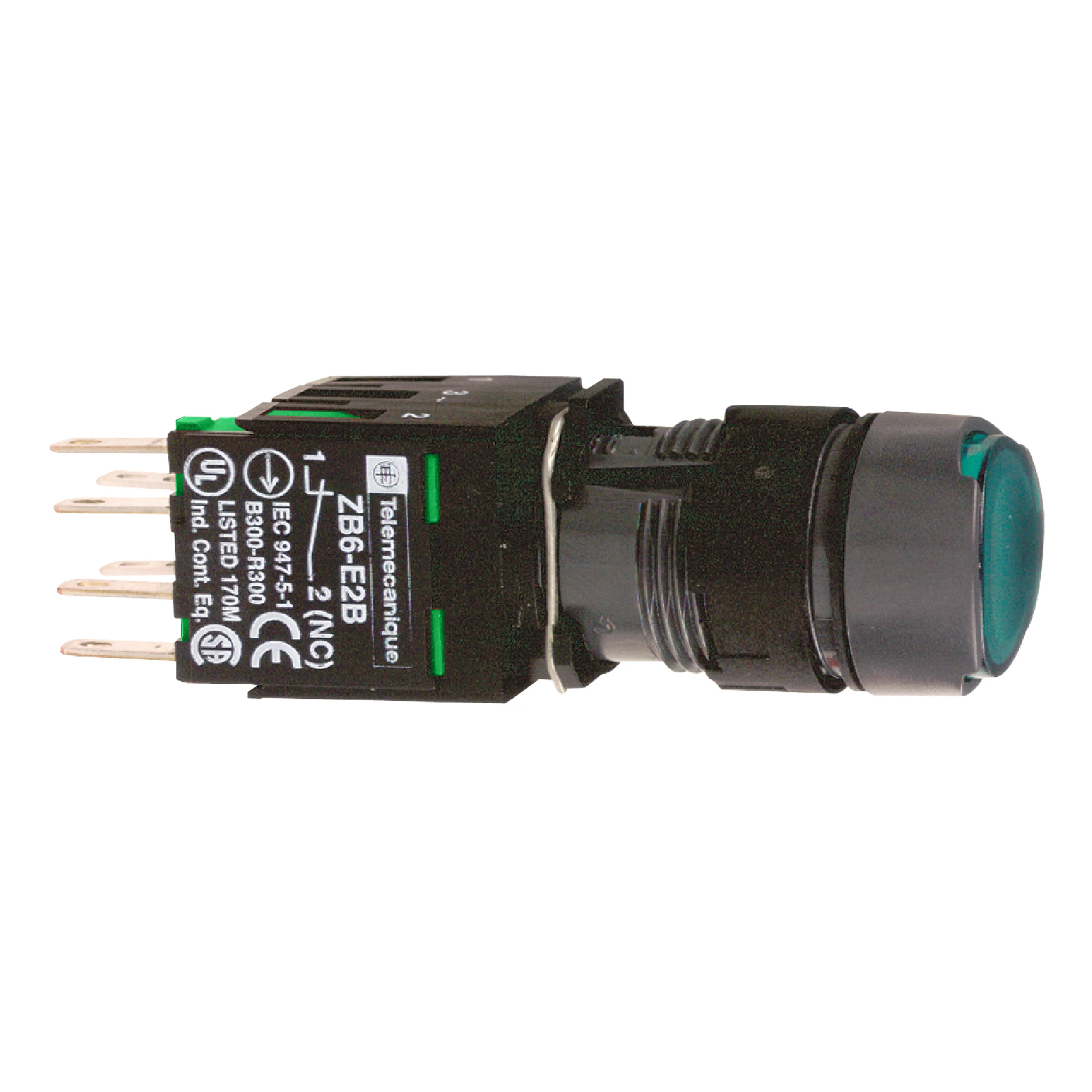 Schneider Electric XB6AF3B1B Illuminated push button, green Ø 16, flat, with latching, 24 V, 1S (img_001)