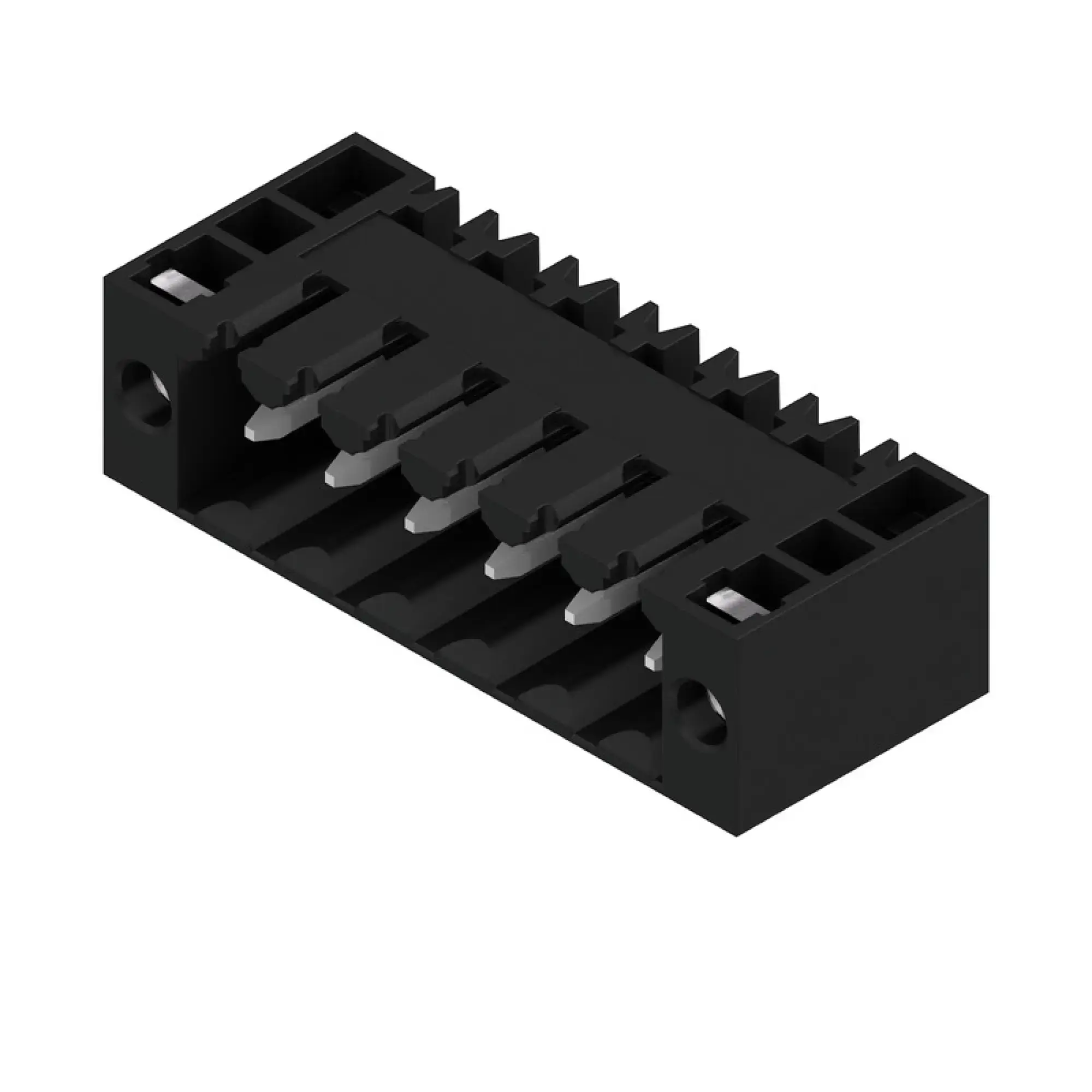 Weidmüller 1615570000 PCB connector (board connection), 160 V, 17 A, Pitch in mm: 3.50, Number of poles: 6, THT solder connection, Box (img_001)