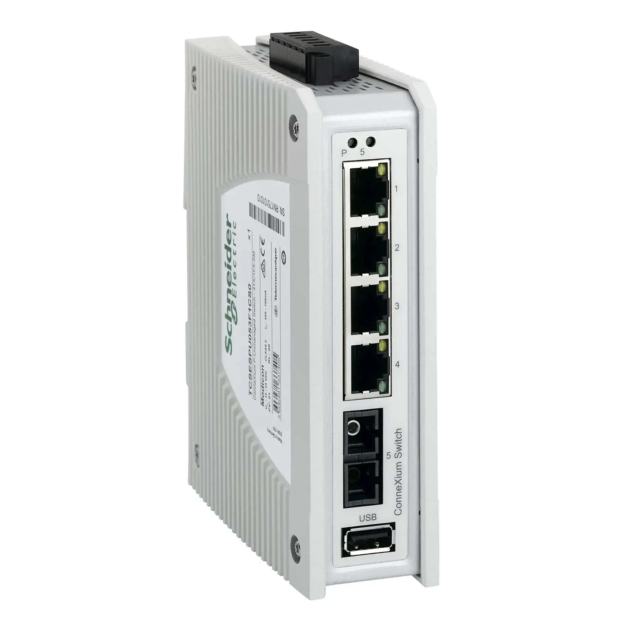 Schneider Electric TCSESPU053F1CS0 ConneXium Premium Unmanaged - 4 Copper Ports (4TX 10/100 Mbps) + 1 Single Mode Fiber Port (1FX-SM 100 Mbps) (img_002) Schneider Electric TCSESPU053F1CS0 ConneXium Premium Unmanaged - 4 Copper Ports (4TX 10/100 Mbps) + 1 Single Mode Fiber Port (1FX-SM 100 Mbps) (img_002)
