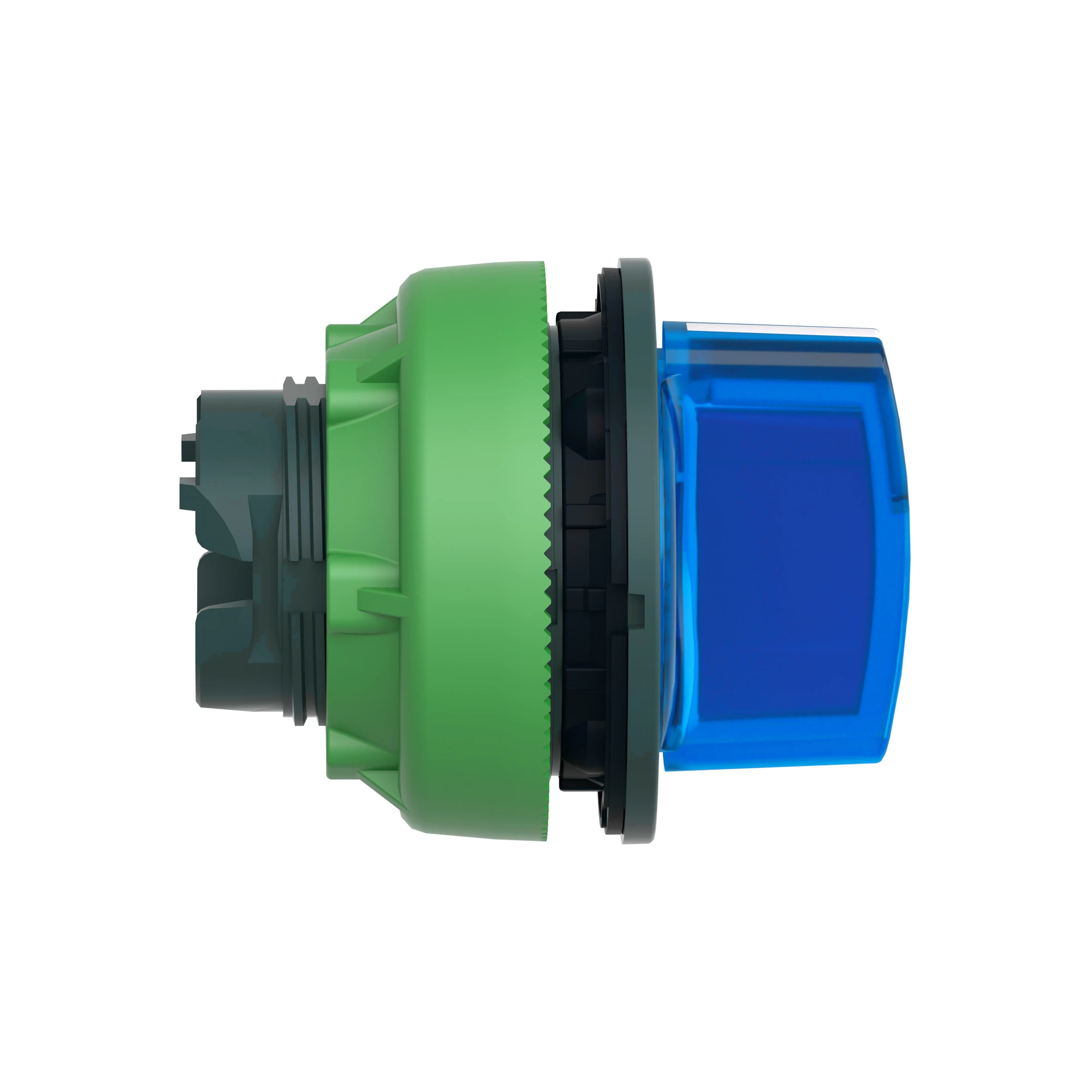 Schneider Electric ZB5FK1863 Illuminated selector switch, front element, Harmony XB5F, plastic, 30mm, blue, for universal LED, 3 positions, momentary (img_002)