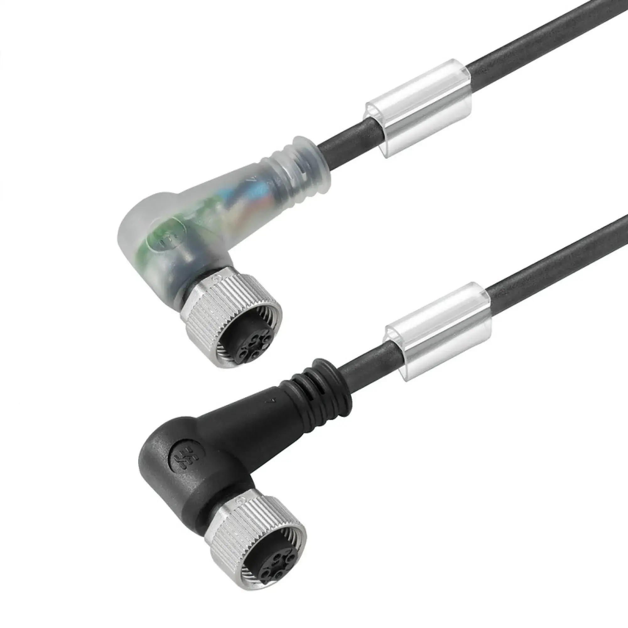 Weidmüller 1012050800 Sensor-actuator Cable (assembled), Connecting line, M12 / M12, Number of poles: 3, Socket, angled - socket, angled, LED: Yes, Cable length: 8 m, Shiel (img_001)