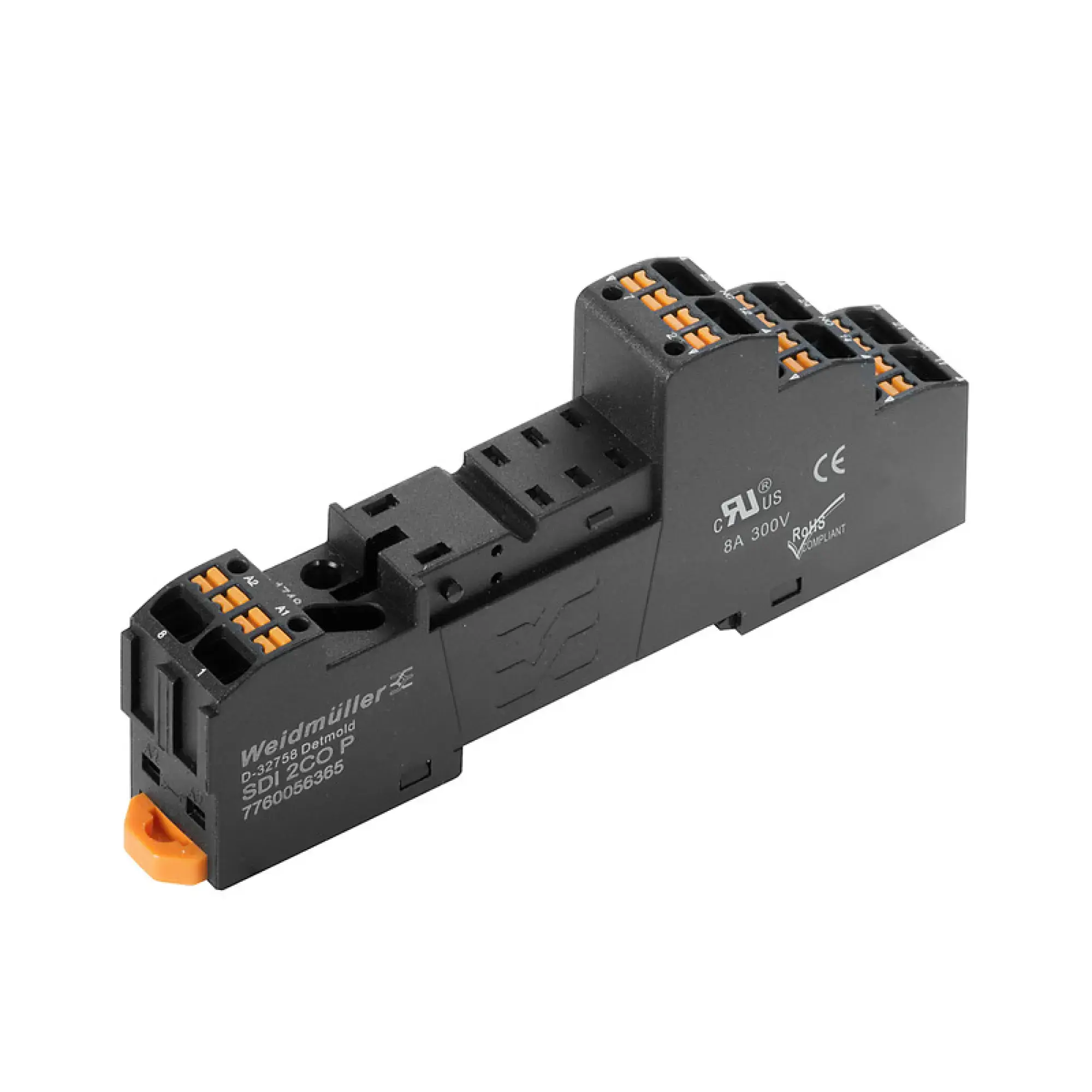 Weidmüller 7760056365 Relay socket, IP20, 2 CO contact , 8 A, PUSH IN (img_001)