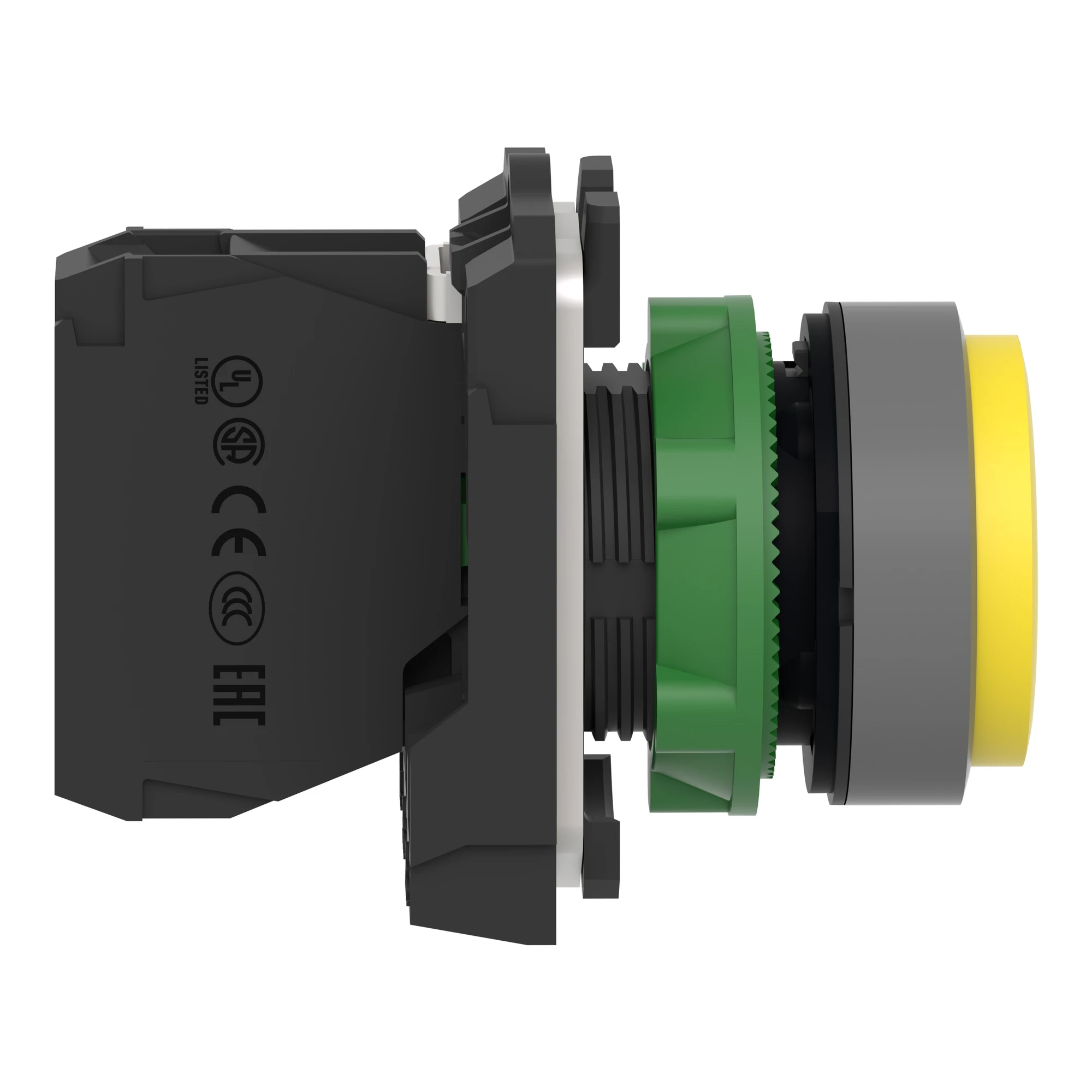 Schneider Electric XB5AP51C0 Pushbutton, Harmony XB5, plastic, projecting, light grey, yellow, unlabelled, with protective cap, 22mm, momentary, 1S (img_003) Schneider Electric XB5AP51C0 Pushbutton, Harmony XB5, plastic, projecting, light grey, yellow, unlabelled, with protective cap, 22mm, momentary, 1S (img_003)