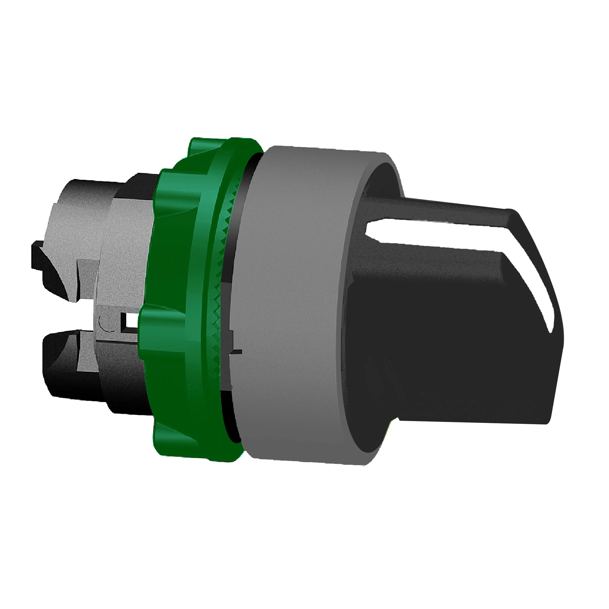Schneider Electric ZB5AD3C0 Selector switch, front element, Harmony XB5, plastic, 22mm, light gray, black, 3 positions, latching (img_001)