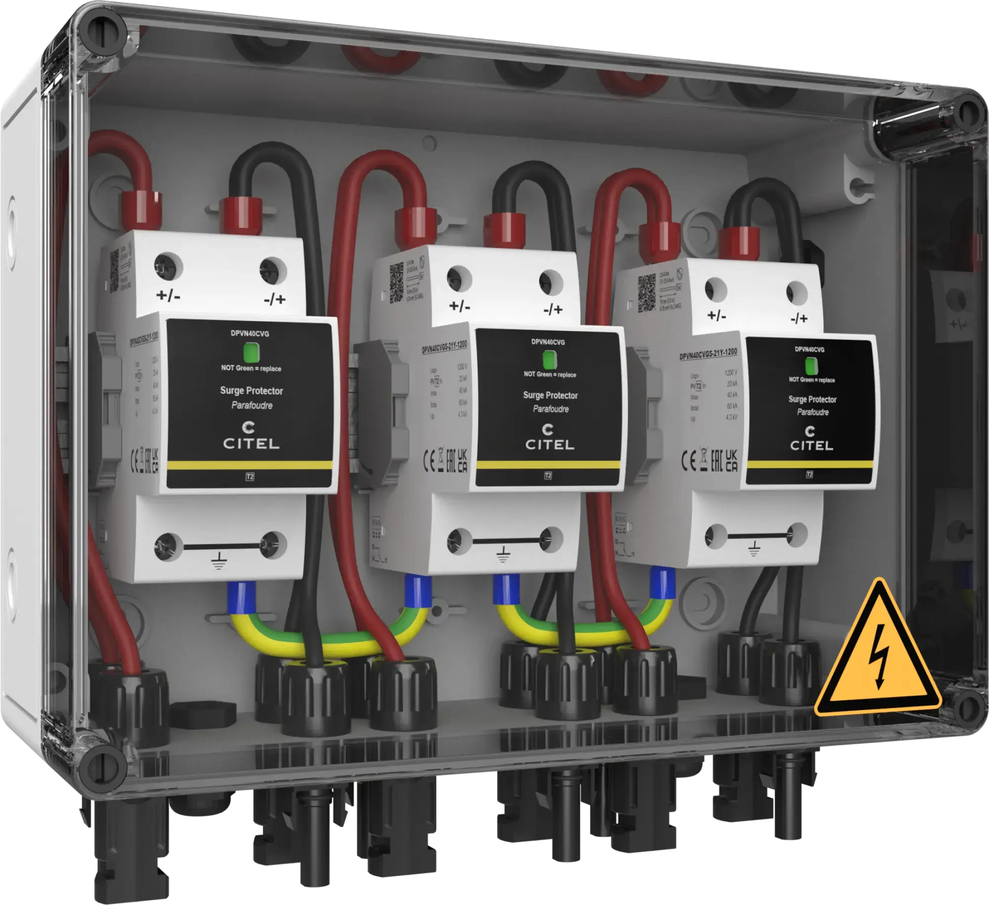 Citel 156633 Generatoranschlusskasten mit SPD Typ 2+3 bis 1200 VDC, 3-MPPT, 1 String MC4 (img_001)