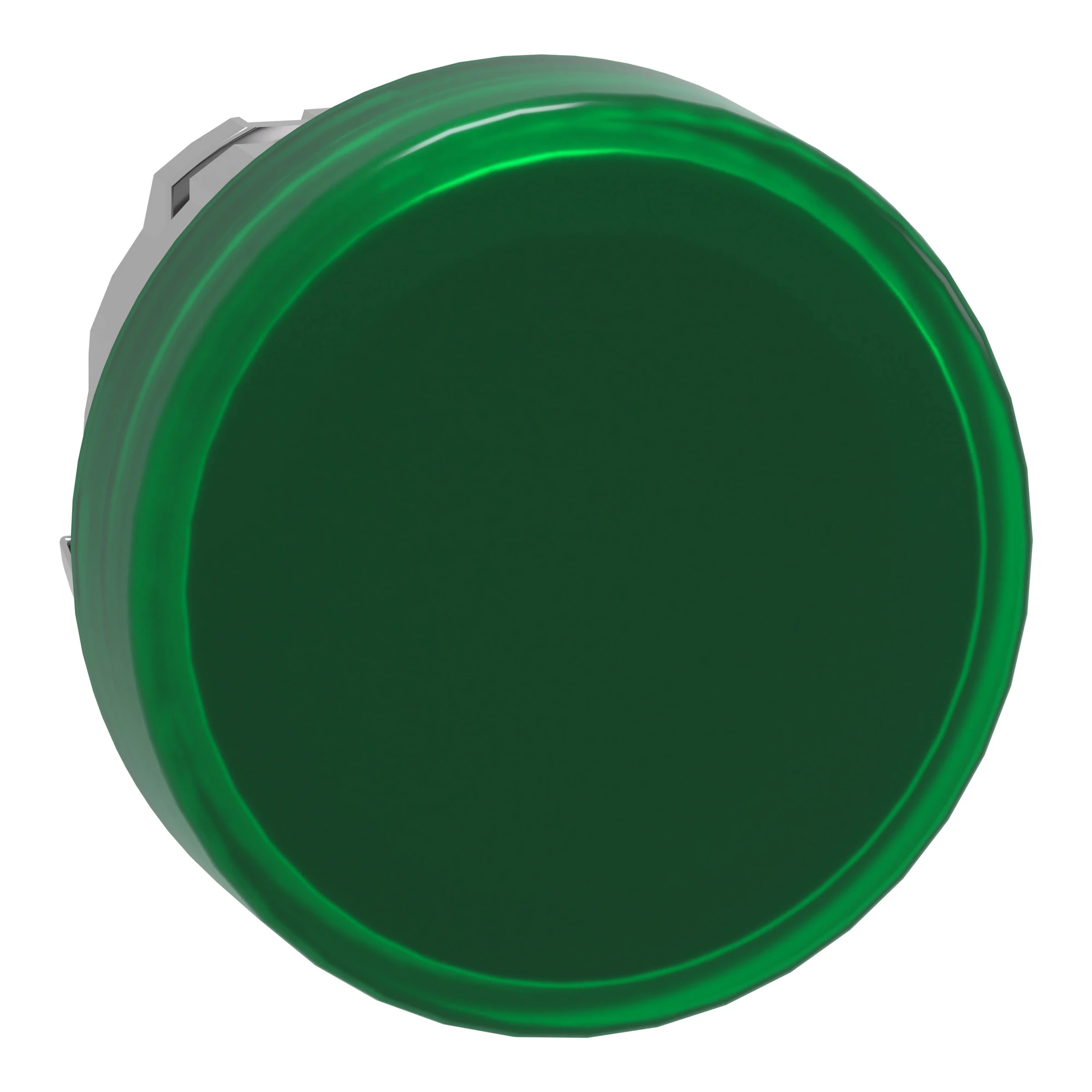 Schneider Electric ZB4BV033E Signaling lamp, front element, Harmony XB4, metal, 22mm, green, for universal LED, smooth dome, for insert label (img_001)