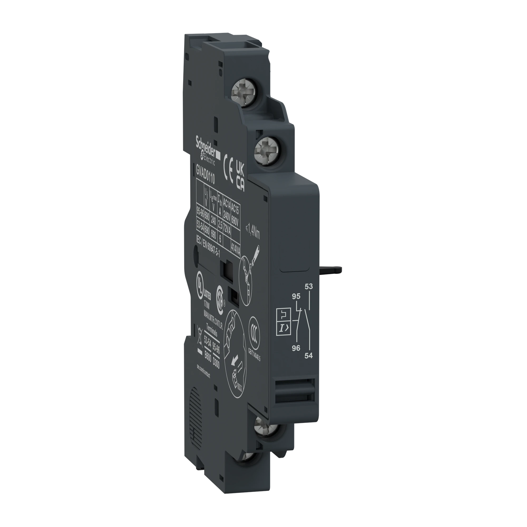 Schneider Electric GVAD0110 Auxiliary switch, 1NO+1NC, side mounted (img_001) Schneider Electric GVAD0110 Auxiliary switch, 1NO+1NC, side mounted (img_001)