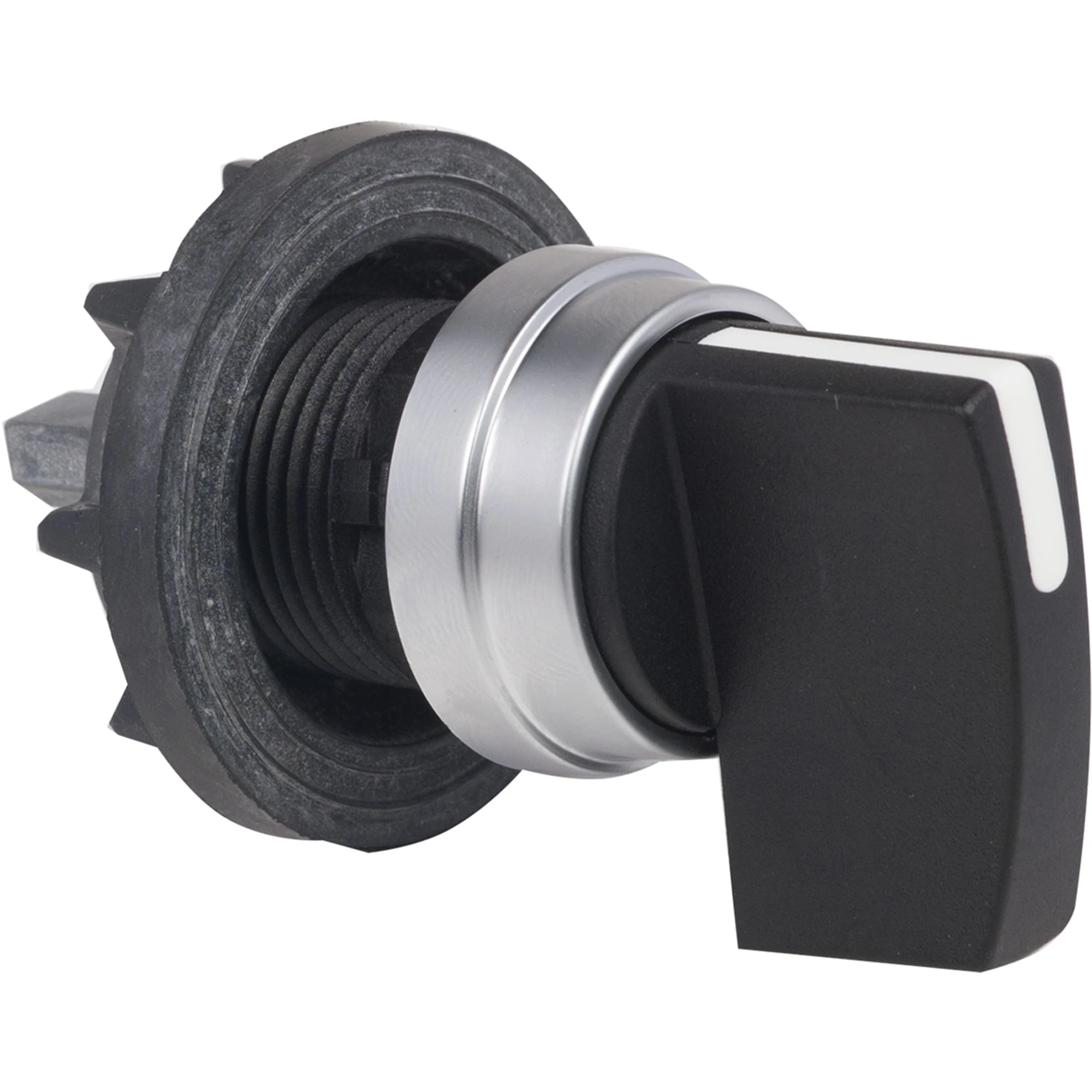 Schneider Electric KBA1H Actuation element with front ring Ø 29mm, plastic front, silver finish, toggle, black (img_001) Schneider Electric KBA1H Actuation element with front ring Ø 29mm, plastic front, silver finish, toggle, black (img_001)