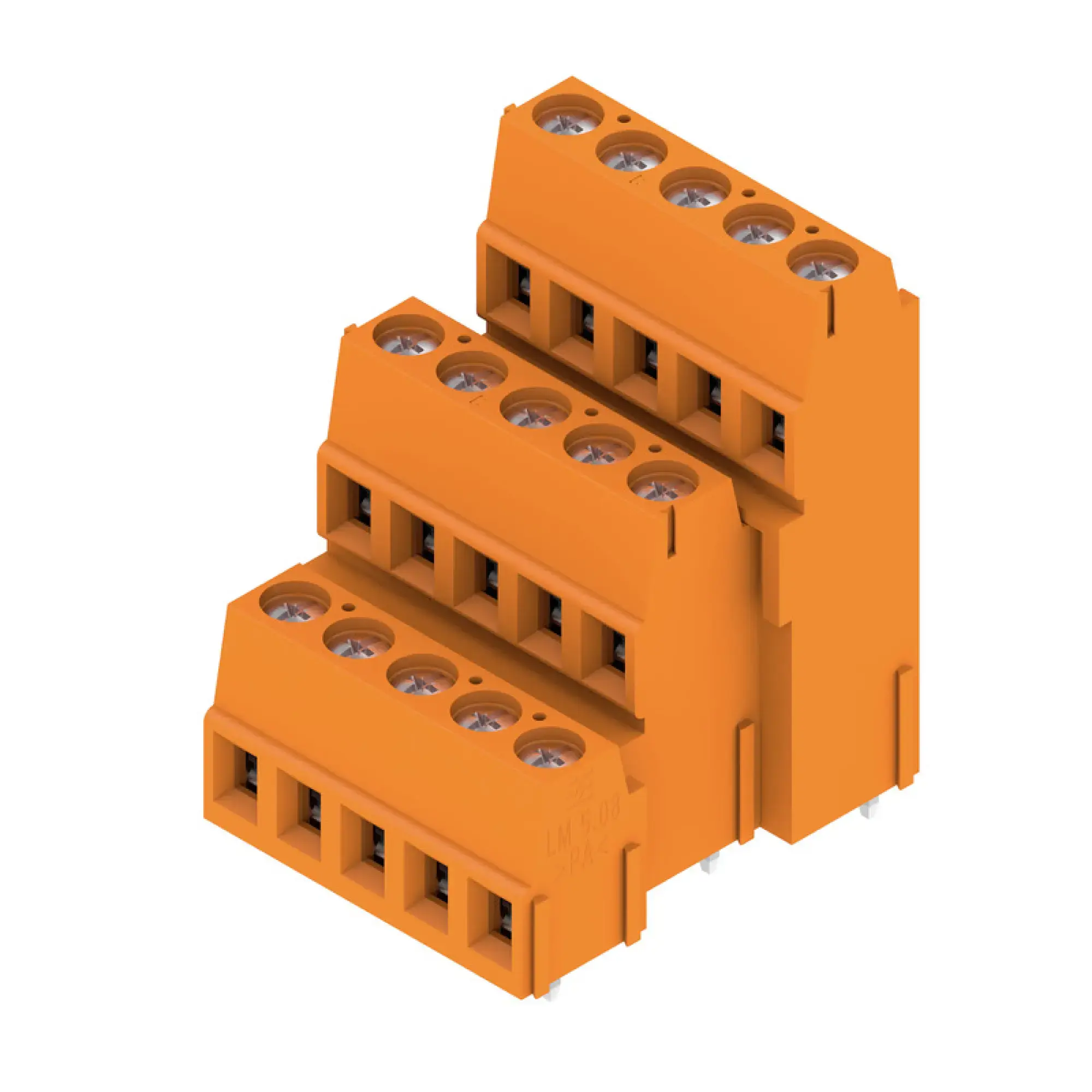 Weidmüller 1769650000 PCB terminal, 320 V, 17.5 A, Pitch in mm: 5.08, 2.5 mm², Number of poles: 15, Clamping yoke connection, THT solder connection, 90°, Box (img_001)