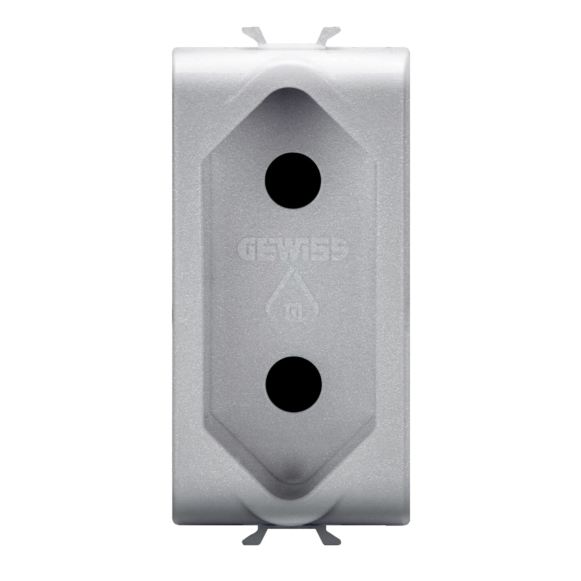 GEWISS GW14282 ISRAELI STANDARD SOCKET-OUTLET - 250 V AC - 2P 10 A - 1 MODULE - TITANIUM - CHORUSMART (img_001)