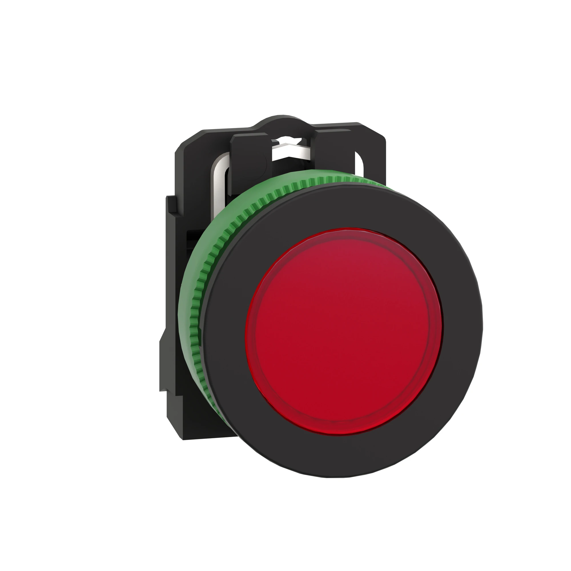 Schneider Electric XB5FVB4 Pilot light, Harmony XB5F, plastic, antimicrobial, red, 30mm, universal LED, smooth dome, 24V ACDC (img_001)