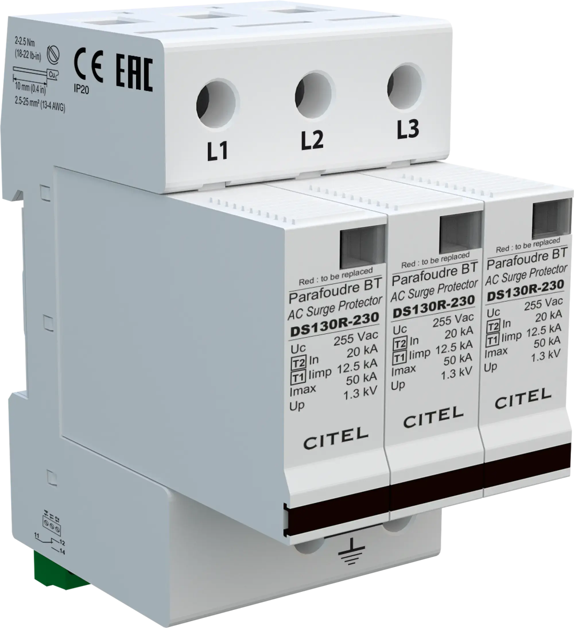 Citel 571513 Kombi-Ableiter 3-polig Typ 1+2 für 230/400 V TNC Netze (img_001) Citel 571513 Kombi-Ableiter 3-polig Typ 1+2 für 230/400 V TNC Netze (img_001)