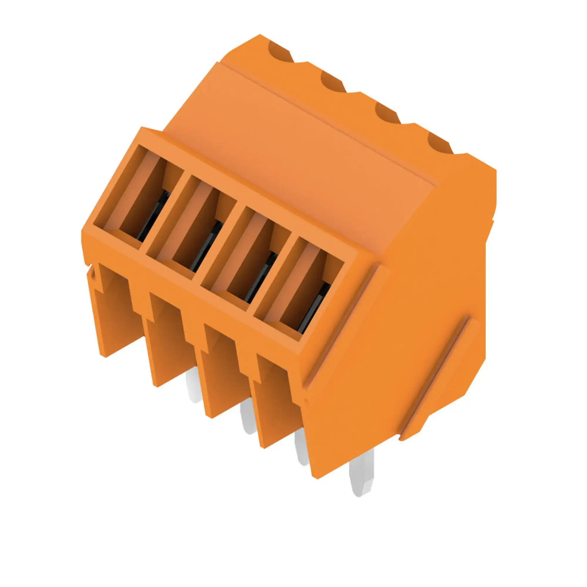 Weidmüller 1845220000 PCB terminal, 160 V, 16 A, Pitch in mm: 3.50, 2.08 mm², Number of poles: 4, Clamping yoke connection, THT solder connection, 135°, Box (img_001)