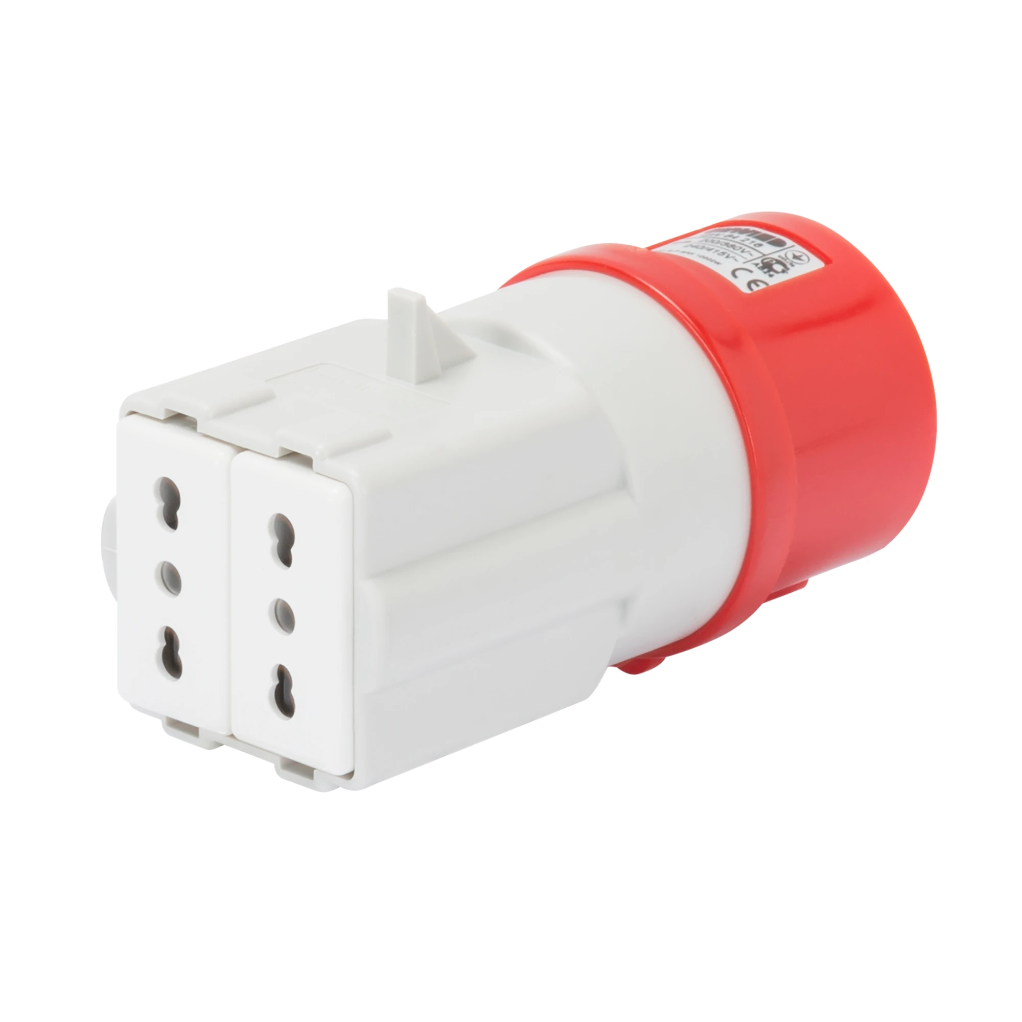 GEWISS GW64216 IEC Adapter 400V 16A 6h 5P auf 2x Steckdosen (P17/11) 3P 16A IP44 (img_001) GEWISS GW64216 IEC Adapter 400V 16A 6h 5P auf 2x Steckdosen (P17/11) 3P 16A IP44 (img_001)