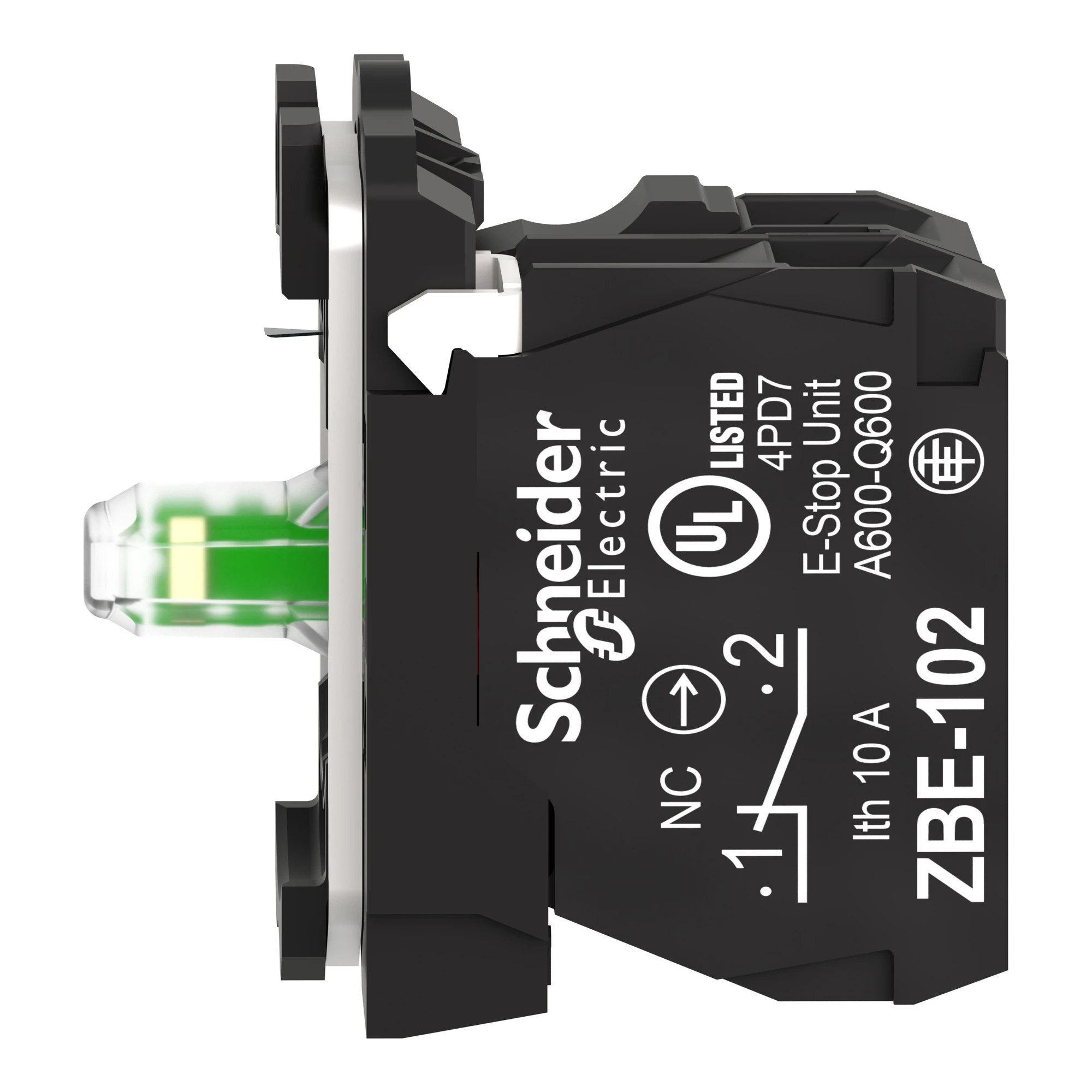 Schneider Electric ZB5AW0B12 Auxiliary contact block, Harmony XB5, plastic, white, universal LED, with mounting flange, 1NO, 24V ACDC (img_006) Schneider Electric ZB5AW0B12 Auxiliary contact block, Harmony XB5, plastic, white, universal LED, with mounting flange, 1NO, 24V ACDC (img_006)