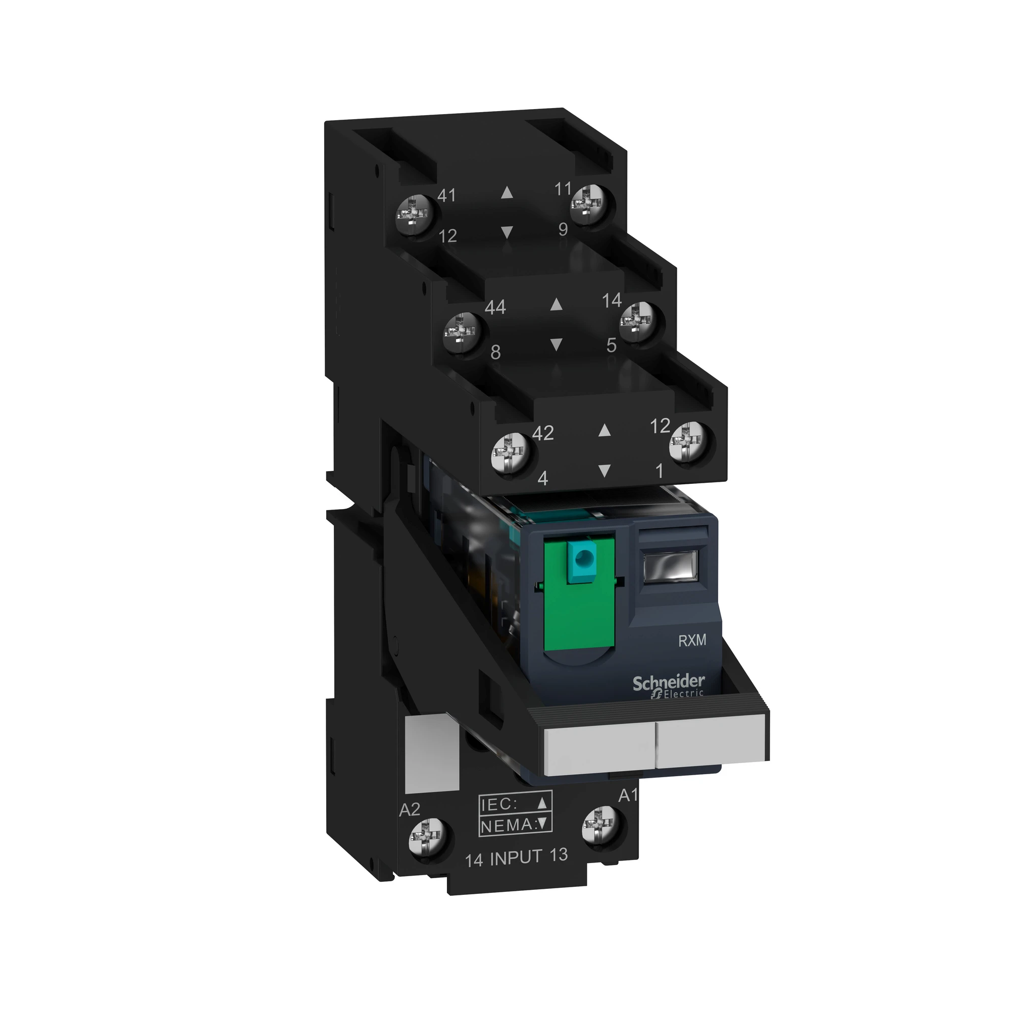 Schneider Electric RXM2AB2BDPVS Miniature Relay 2W 10A 24VDC LED Test Button Socket Separate Bracket Shield Mounted (img_001)