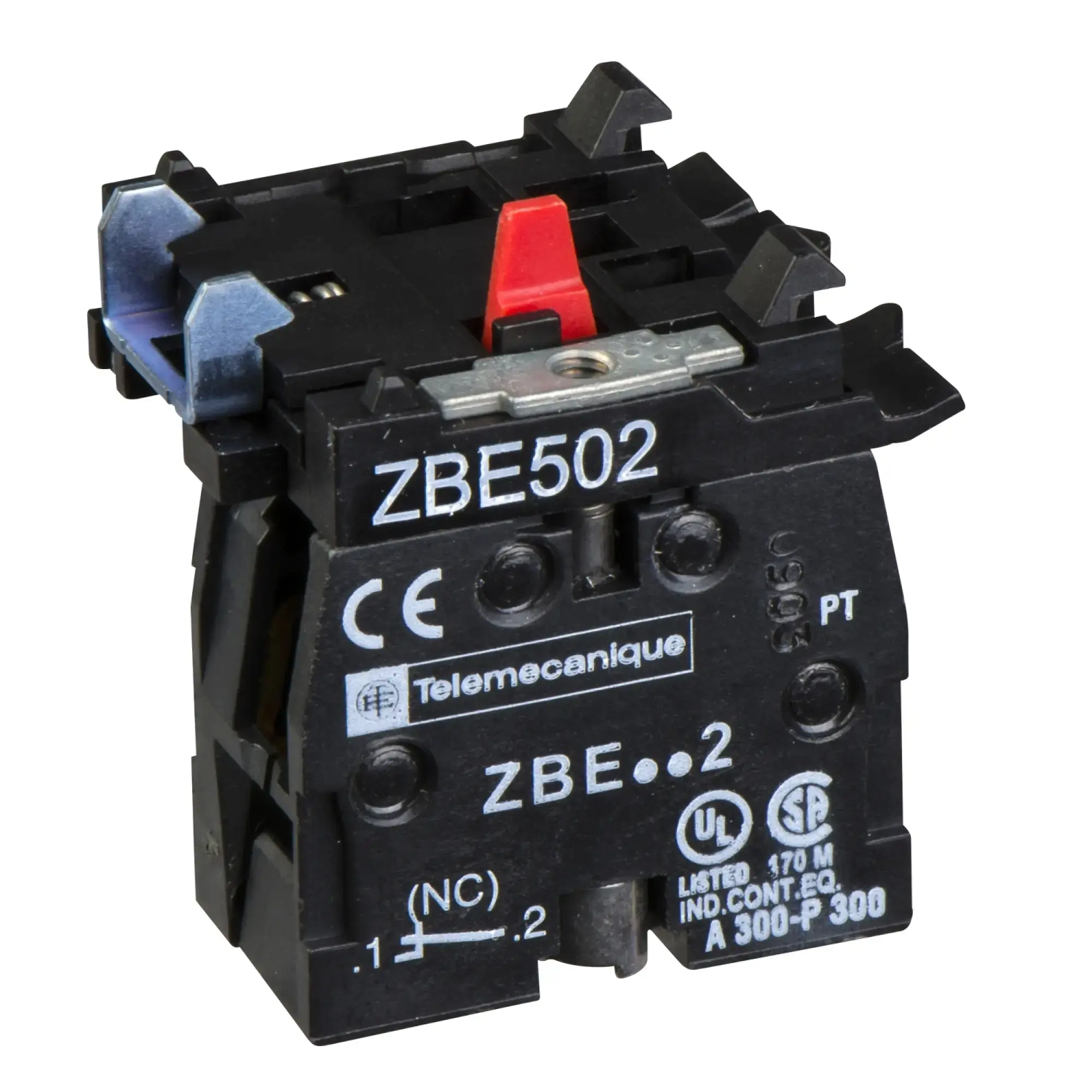 Schneider Electric ZBE502 Auxiliary switch, contact block, Harmony XB4 and XB5, 22mm, 30mm, screw terminal, switching high current, 1NC (img_002) Schneider Electric ZBE502 Auxiliary switch, contact block, Harmony XB4 and XB5, 22mm, 30mm, screw terminal, switching high current, 1NC (img_002)