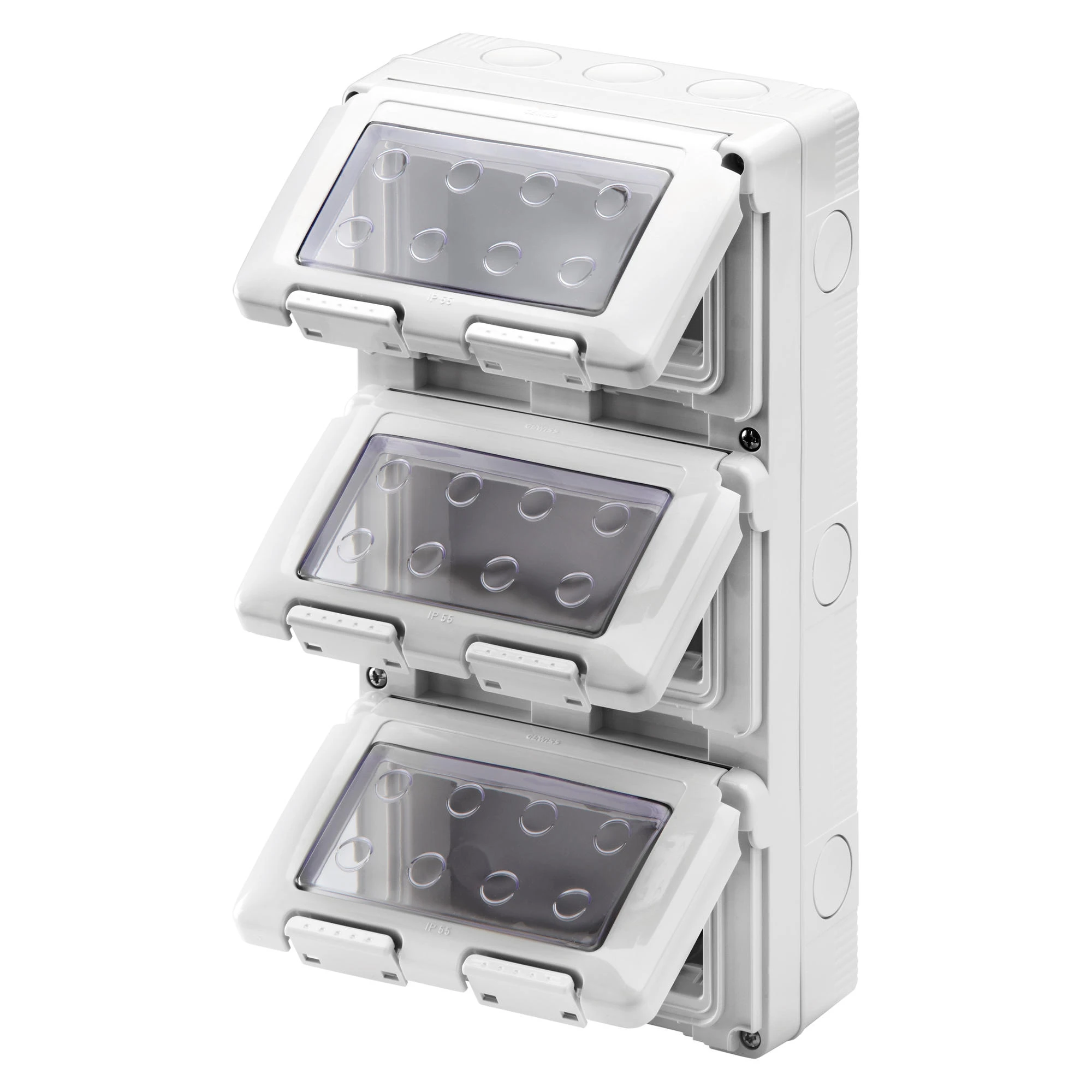 GEWISS GW27052 WATERTIGHT ENCLOSURE FOR SYSTEM DEVICES - VERTICAL - 12 GANG - MODULE 4X3 - GREY RAL 7035 - IP55 (img_001) GEWISS GW27052 WATERTIGHT ENCLOSURE FOR SYSTEM DEVICES - VERTICAL - 12 GANG - MODULE 4X3 - GREY RAL 7035 - IP55 (img_001)