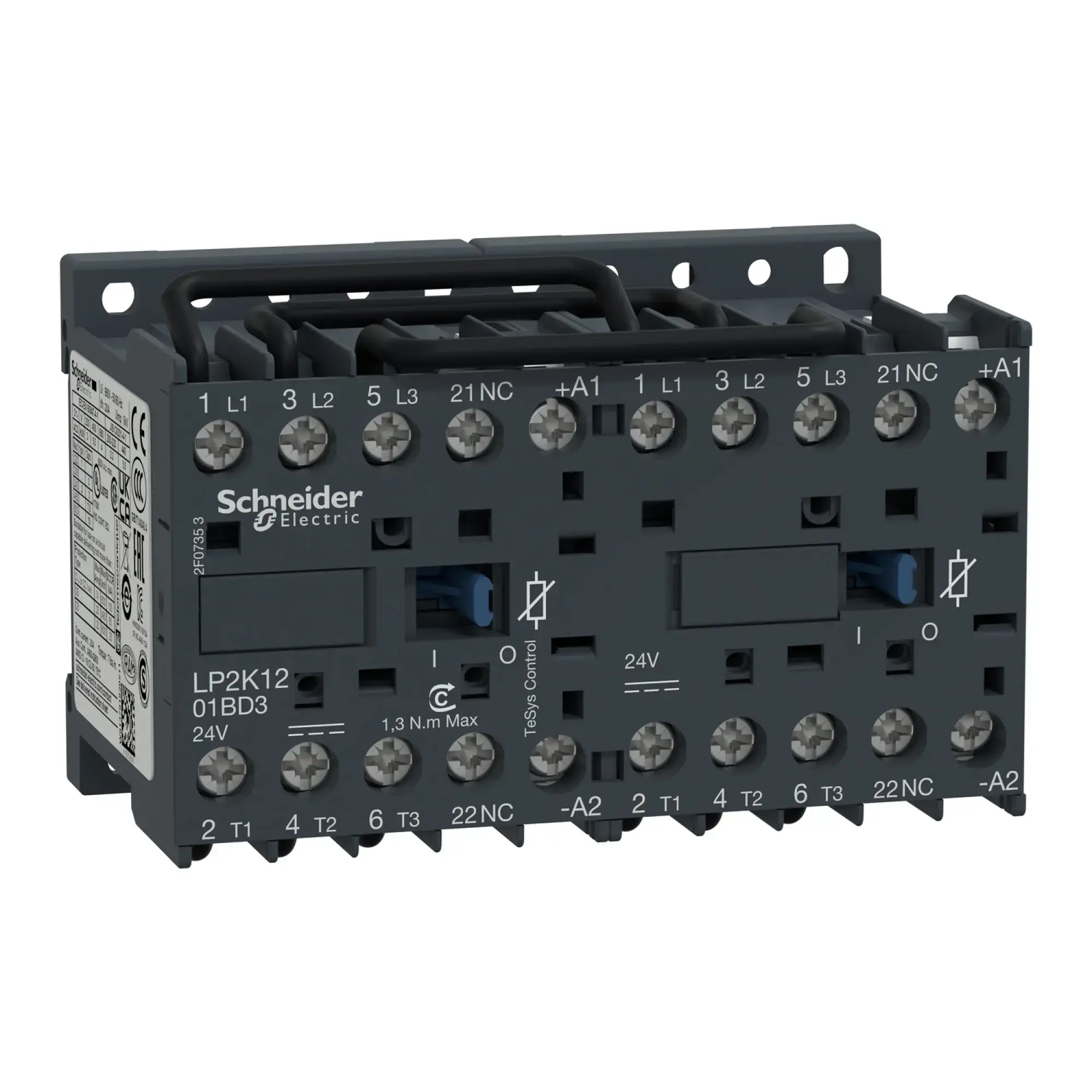 Schneider Electric LP2K1201BD3 Reversing contactor combination, 3p+1NC, 5.5kW/400V/AC3, 12A, 24VDC (img_003)