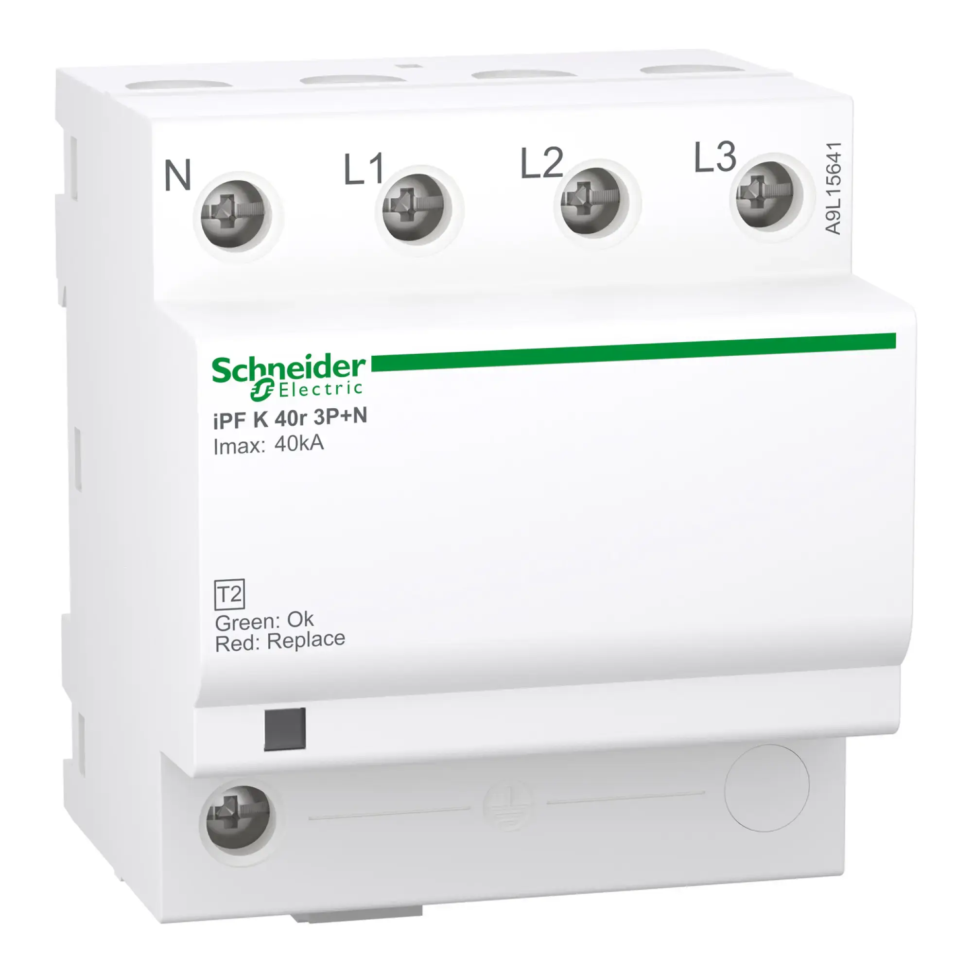 Schneider Electric A9L15641 Surge Protector iPF K 40, Type 2, 3P+N, Imax 40kA, In 15kA, TT & TN-S, FM contact (img_002) Schneider Electric A9L15641 Surge Protector iPF K 40, Type 2, 3P+N, Imax 40kA, In 15kA, TT & TN-S, FM contact (img_002)