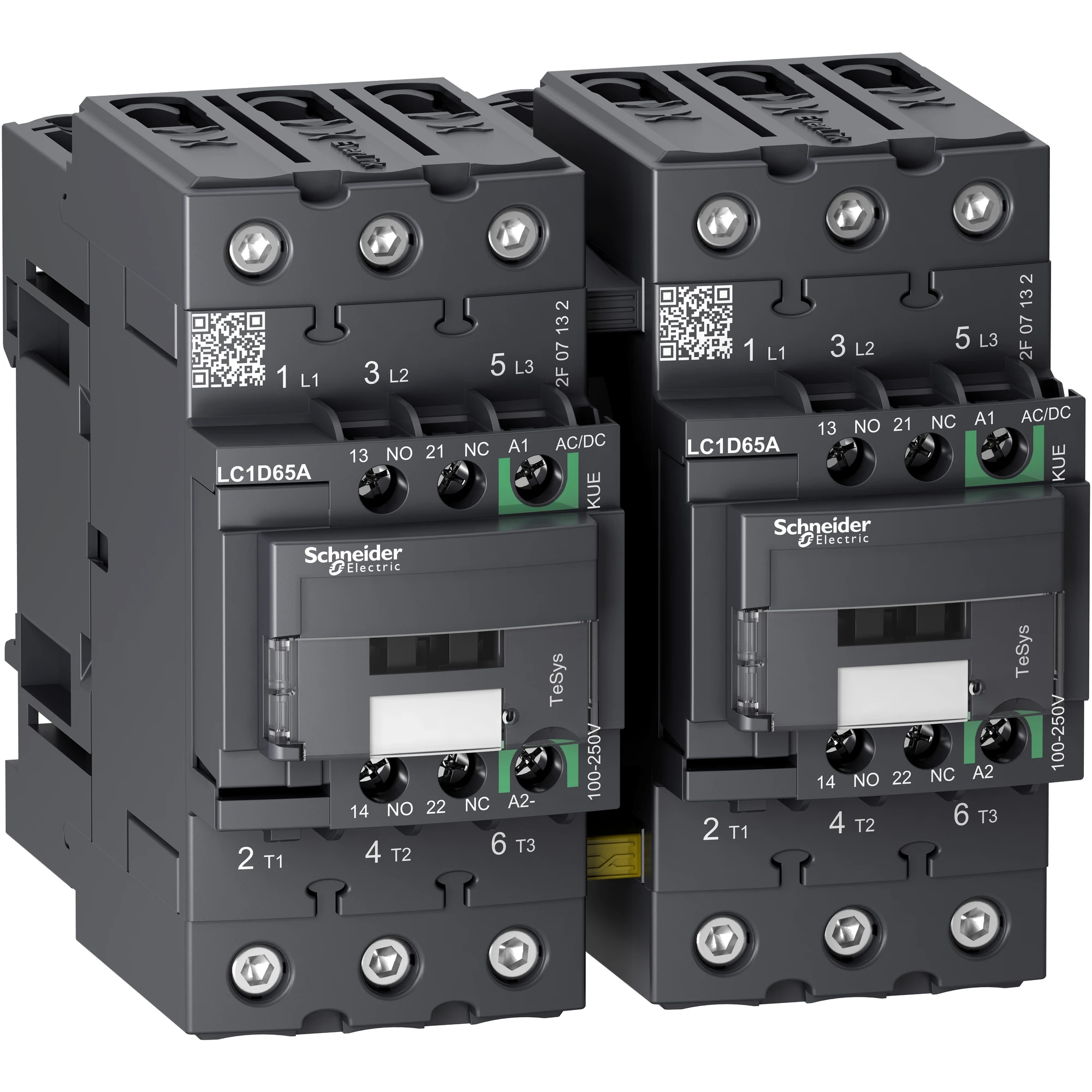 Schneider Electric LC2D65AKUE Reversing contactor combination, 3p+1NO+1NC, 37kW/400V/AC3, 65A, coil 100 - 250V AC/DC (img_001) Schneider Electric LC2D65AKUE Reversing contactor combination, 3p+1NO+1NC, 37kW/400V/AC3, 65A, coil 100 - 250V AC/DC (img_001)