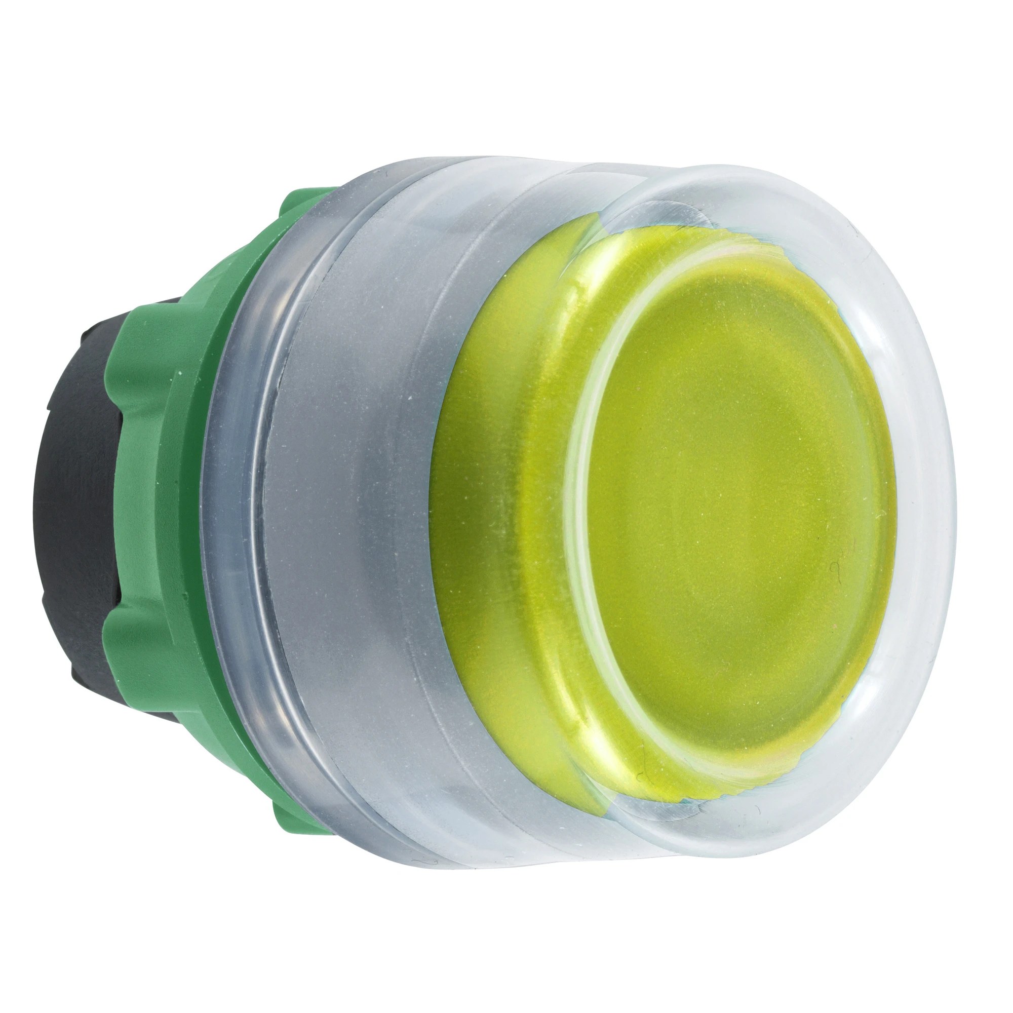 Schneider Electric ZB5APA5C0 Push Button, Front Element, Harmony XB5, Plastic, 22mm, Light Grey, Yellow, Unlabeled, Momentary, with Protective Cap (img_001)