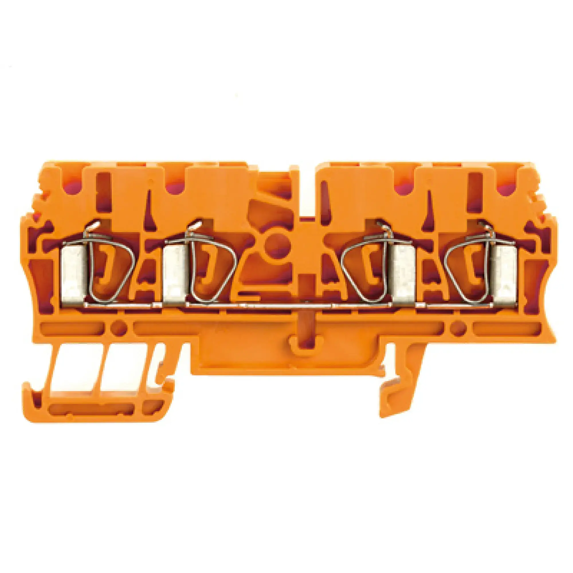 Weidmüller 1636800000 Feed-through terminal block, Tension-clamp connection, orange, 2.5 mm², 24 A, 800 V, Number of connections: 4 (img_001)
