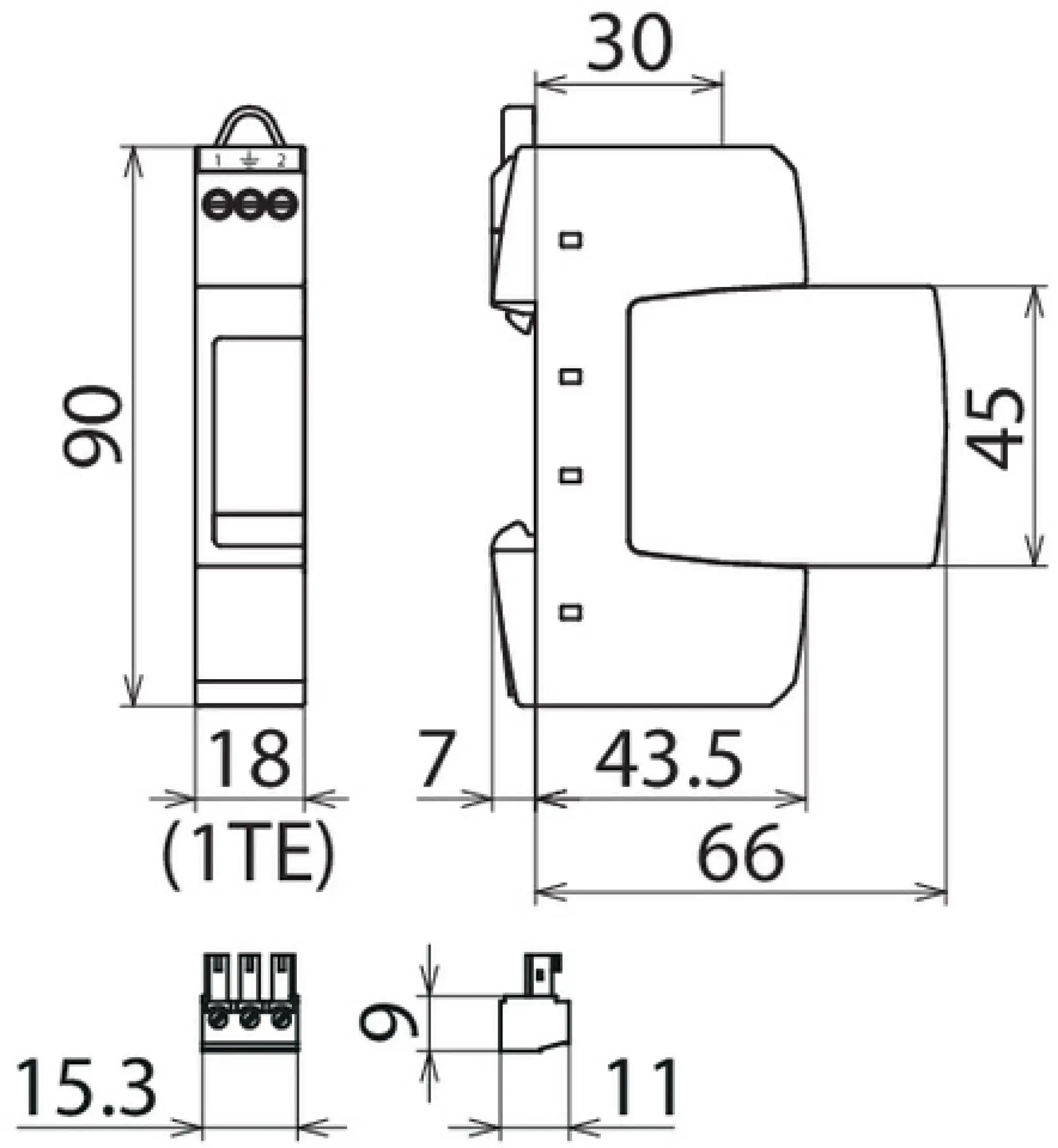 Dehn 953229 Surge arrester Type 3 DEHNrail M 2-pole 255V f. industr. electr. equip. (img_002)