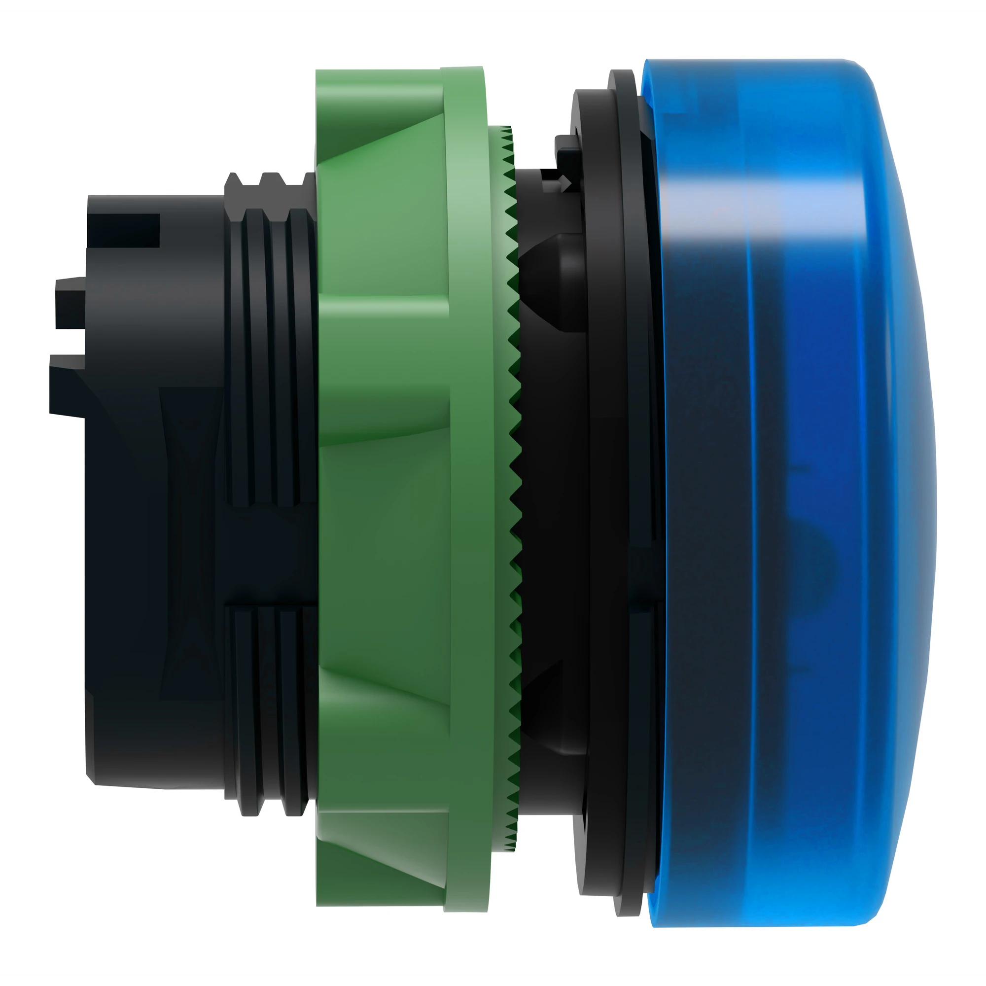 Schneider Electric ZB5AV063S Signal indicator, front element, Harmony XB5, plastic, 22mm, blue, for universal LEDs, grooved dome (img_002)