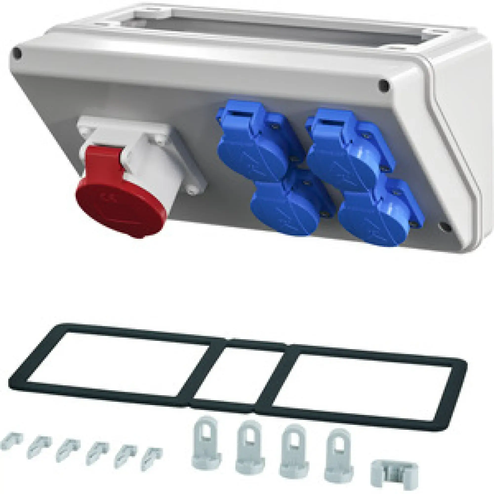 Hensel 20001088 Mi Connection Box, 4x Schuko + CEE 16A, 5p., 400V, 6h Mi CB 16 (img_001)