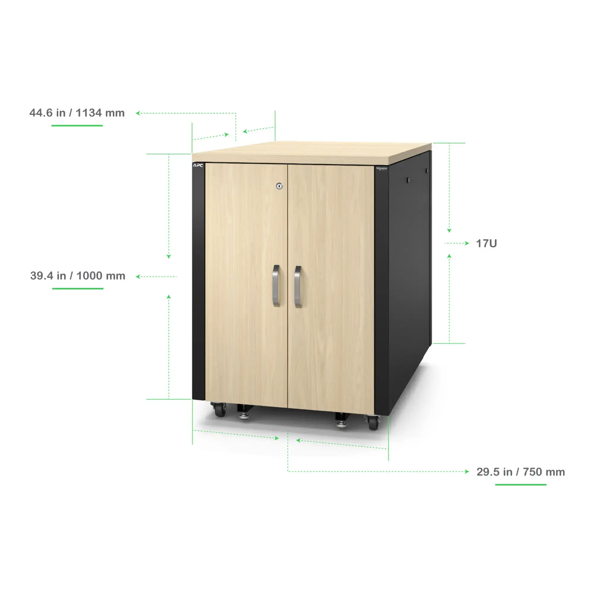 APC AR4017IA APC NetShelter Soundproof Serverschrank, 17HE, 230V, 1000H x 750B x 1134T mm, Ahorn (img_007) APC AR4017IA APC NetShelter Soundproof Serverschrank, 17HE, 230V, 1000H x 750B x 1134T mm, Ahorn (img_007)