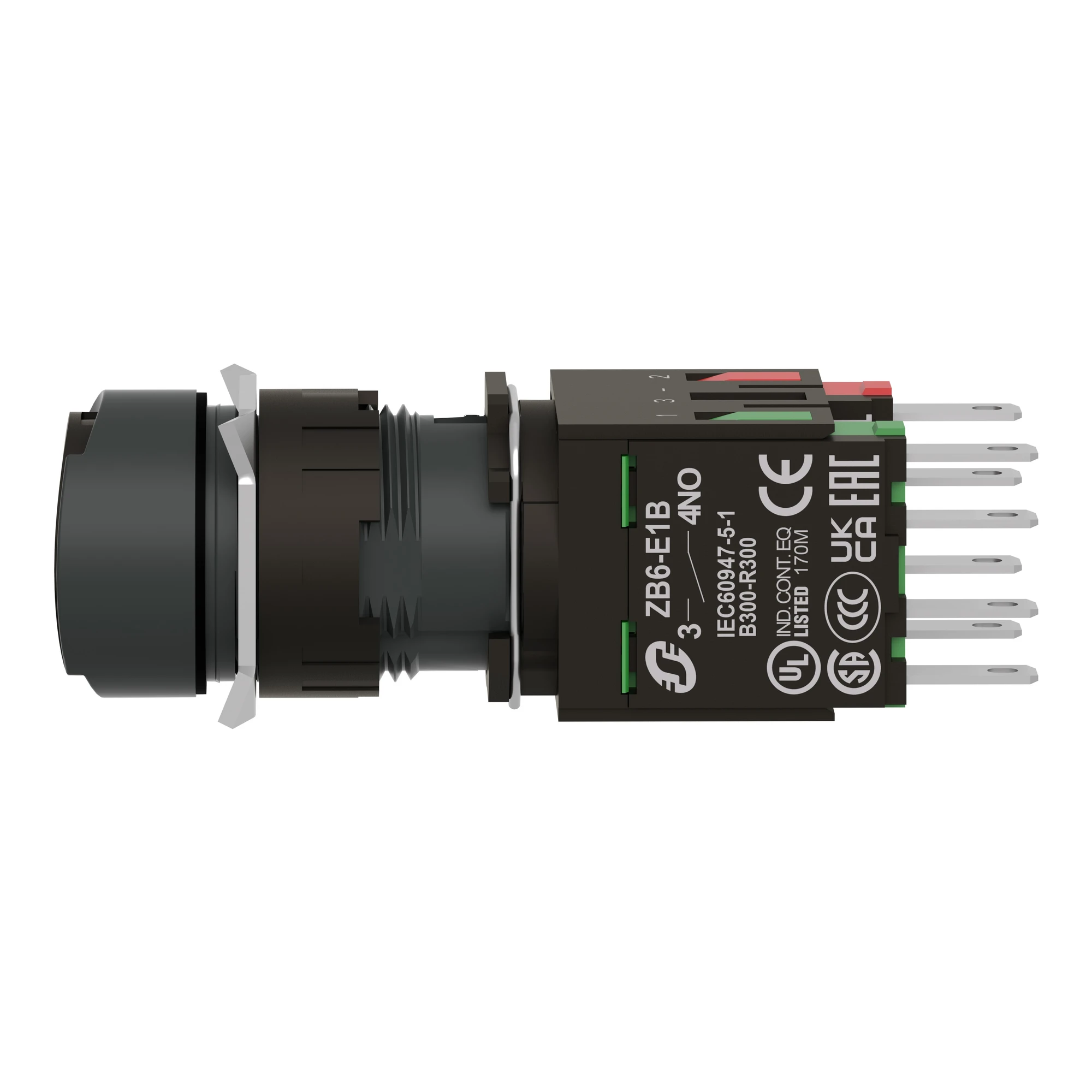 Schneider Electric XB6AA25B Push button, black Ø 16, flat, without latching, 1NO+1NC (img_007)