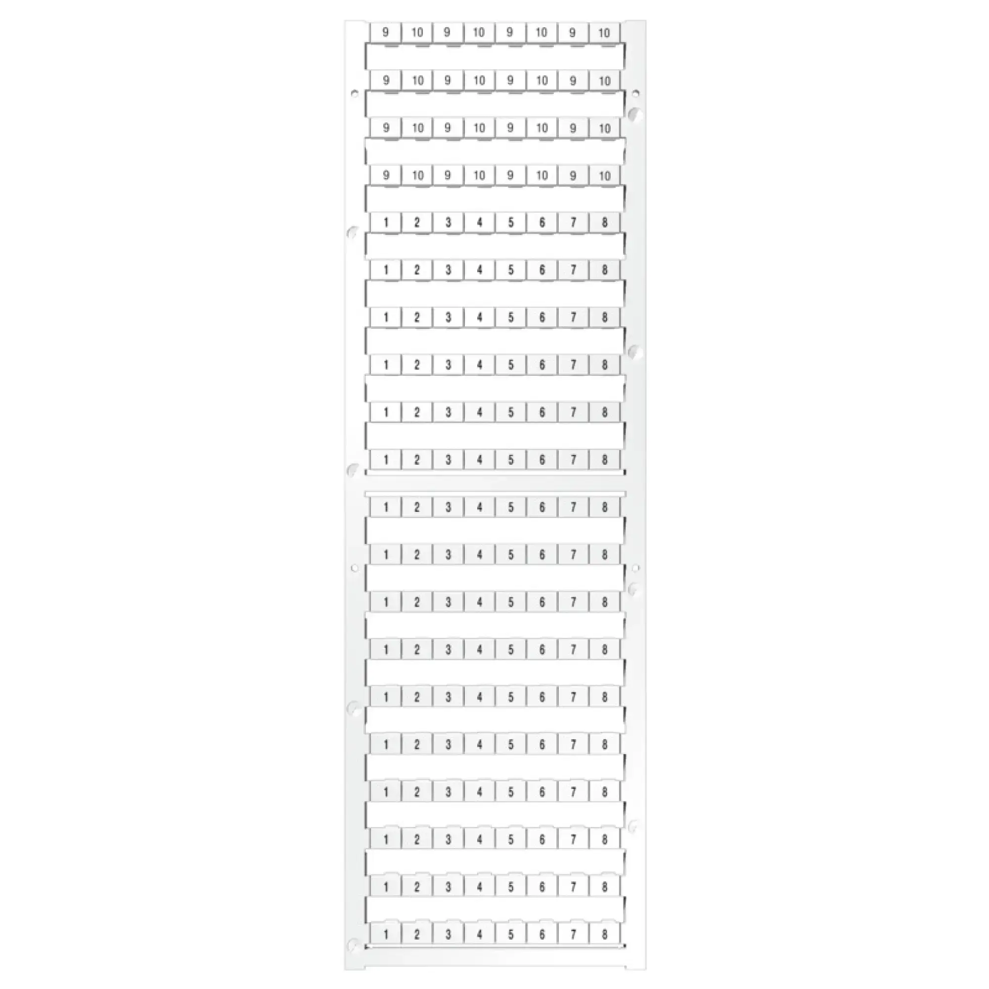 Weidmüller 2748000000 Terminal marking, white, Pitch in mm: 8.00, Printed characters: Numbers, horizontal, Width: 8 mm, Height: 5 mm (img_001) Weidmüller 2748000000 Terminal marking, white, Pitch in mm: 8.00, Printed characters: Numbers, horizontal, Width: 8 mm, Height: 5 mm (img_001)