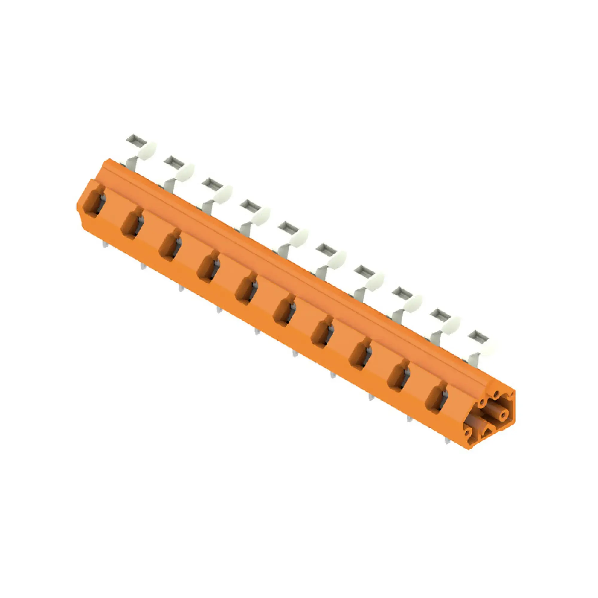 Weidmüller 1954010000 PCB terminal, 1000 V, 24 A, Pitch in mm: 10.00, 2.5 mm², Number of poles: 10, Tension clamp connection with actuator, THT solder connection, 135°, Box (img_001)