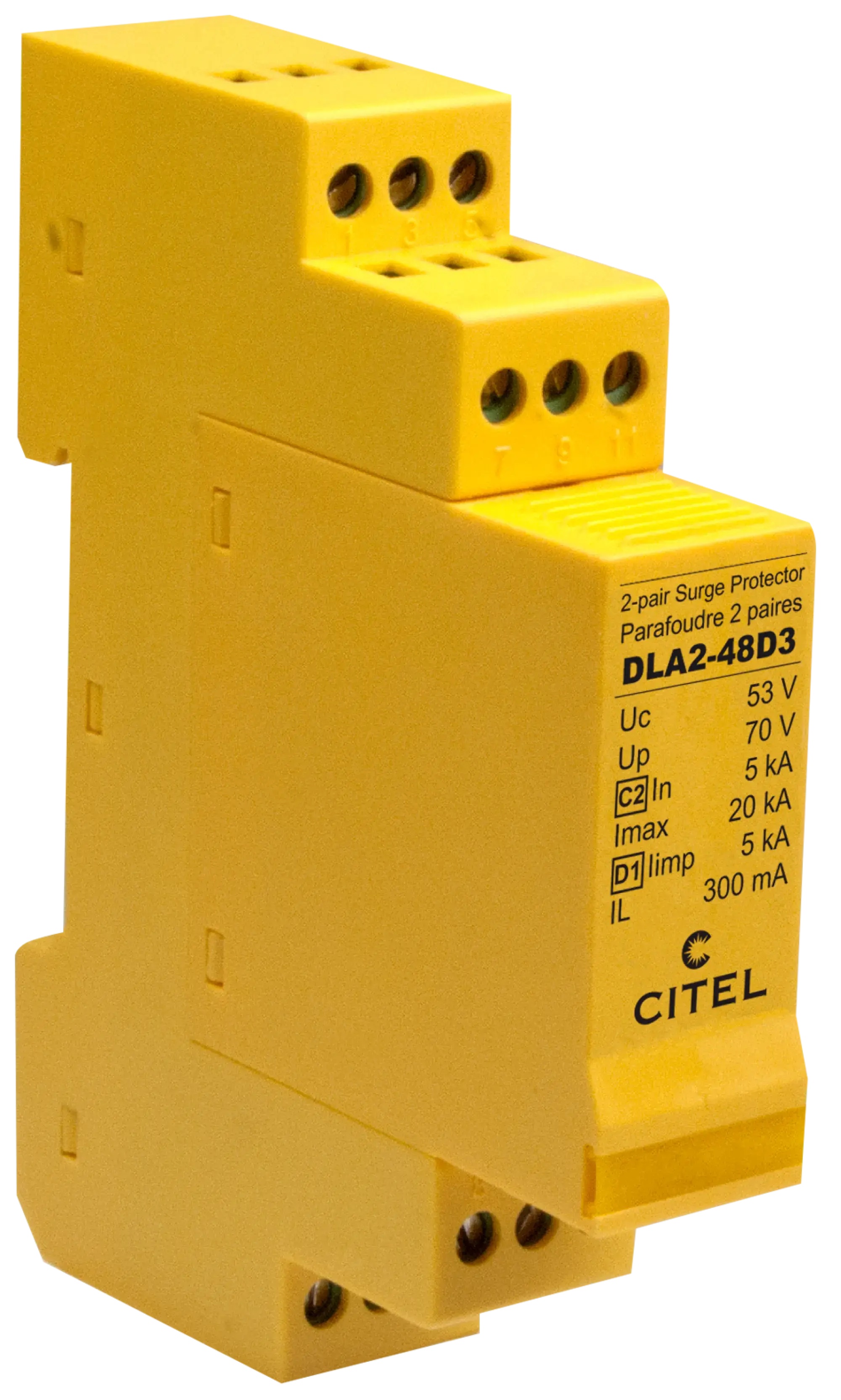 Citel 640312 Überspannungsschutz C2/D1 für 2 Doppeladern, Datenanwendungen bis 48 V (img_001)